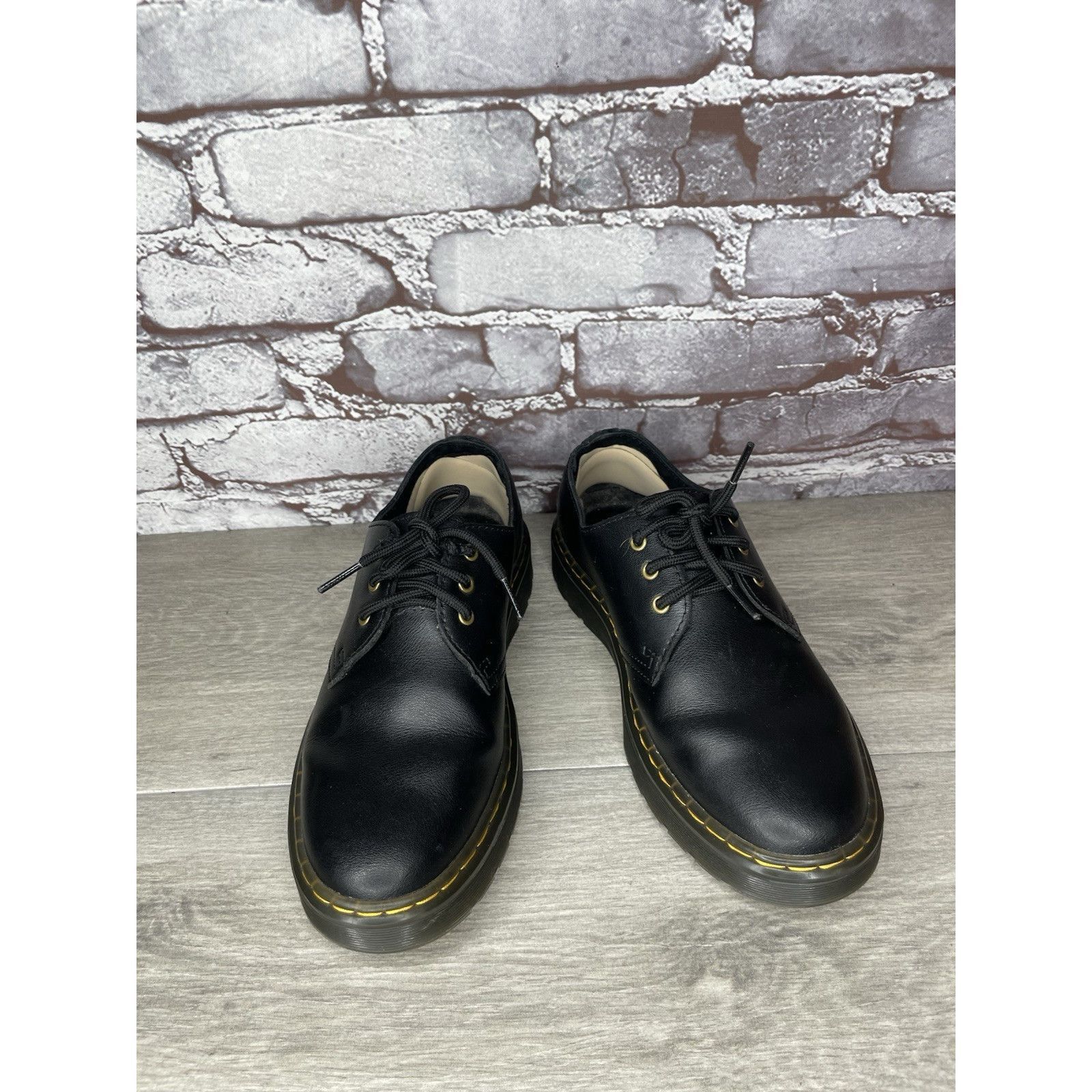 Dr. Martens DR MARTENS Air Wair ZAVALALO Unisex Black Leather Shoes Wome Size US 7 / IT 37 - 6 Thumbnail