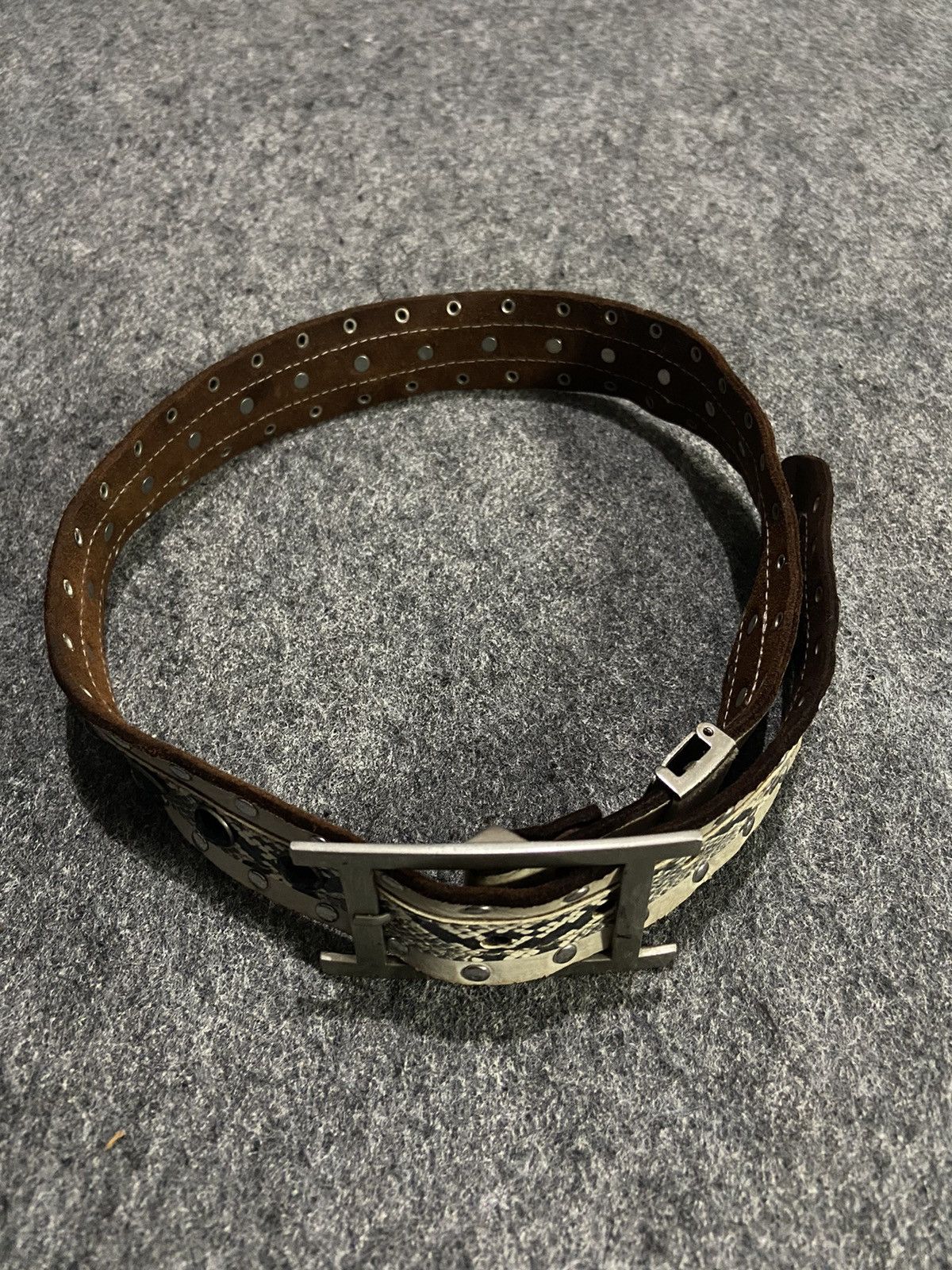Japanese Brand × Le Grande Bleu (L.G.B.) Vintage leather belt lgb style punk snake belt Size ONE SIZE - 6 Thumbnail