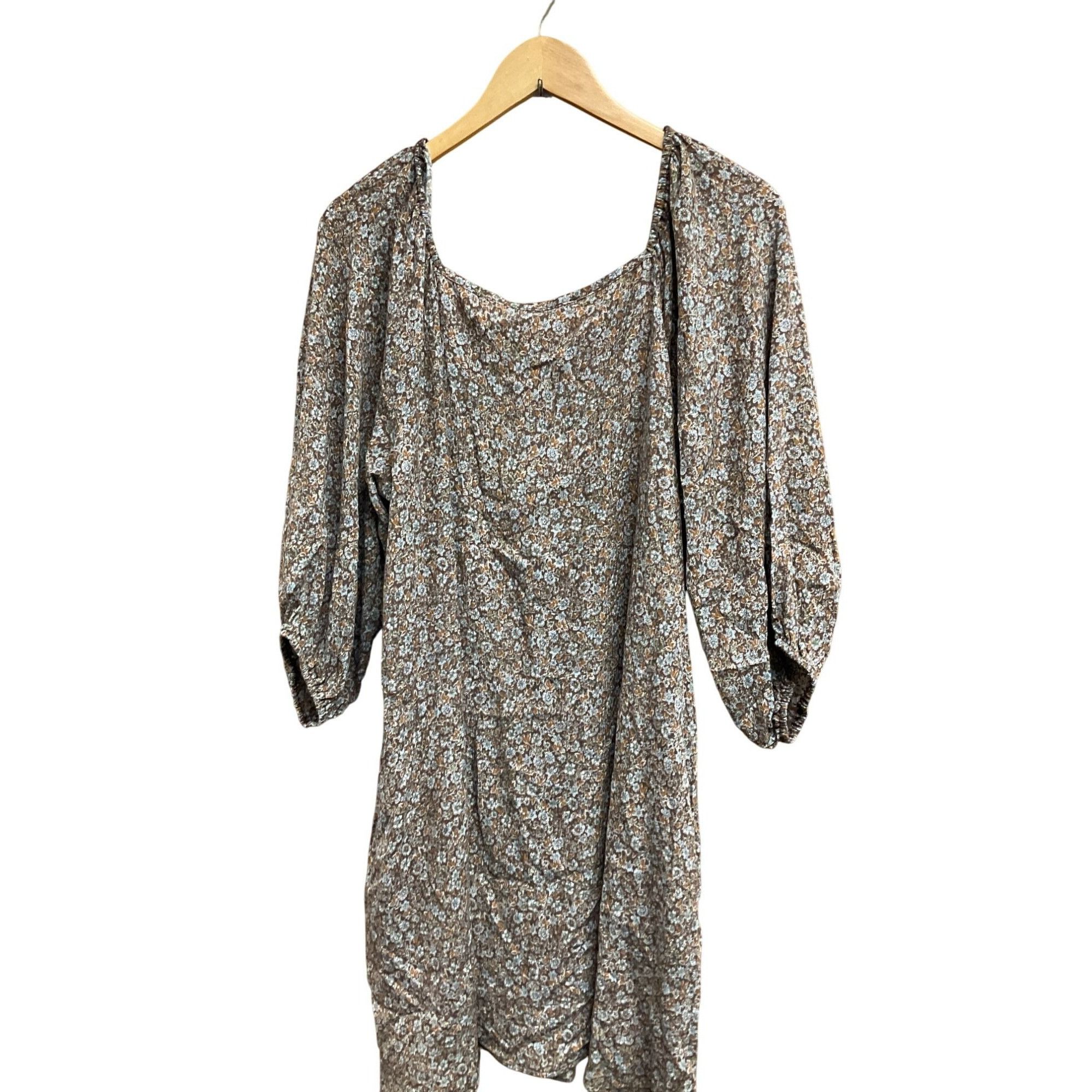 Other Brown Floral Button Front Dress Medium Size M / US 6-8 / IT 42-44 - 2 Thumbnail