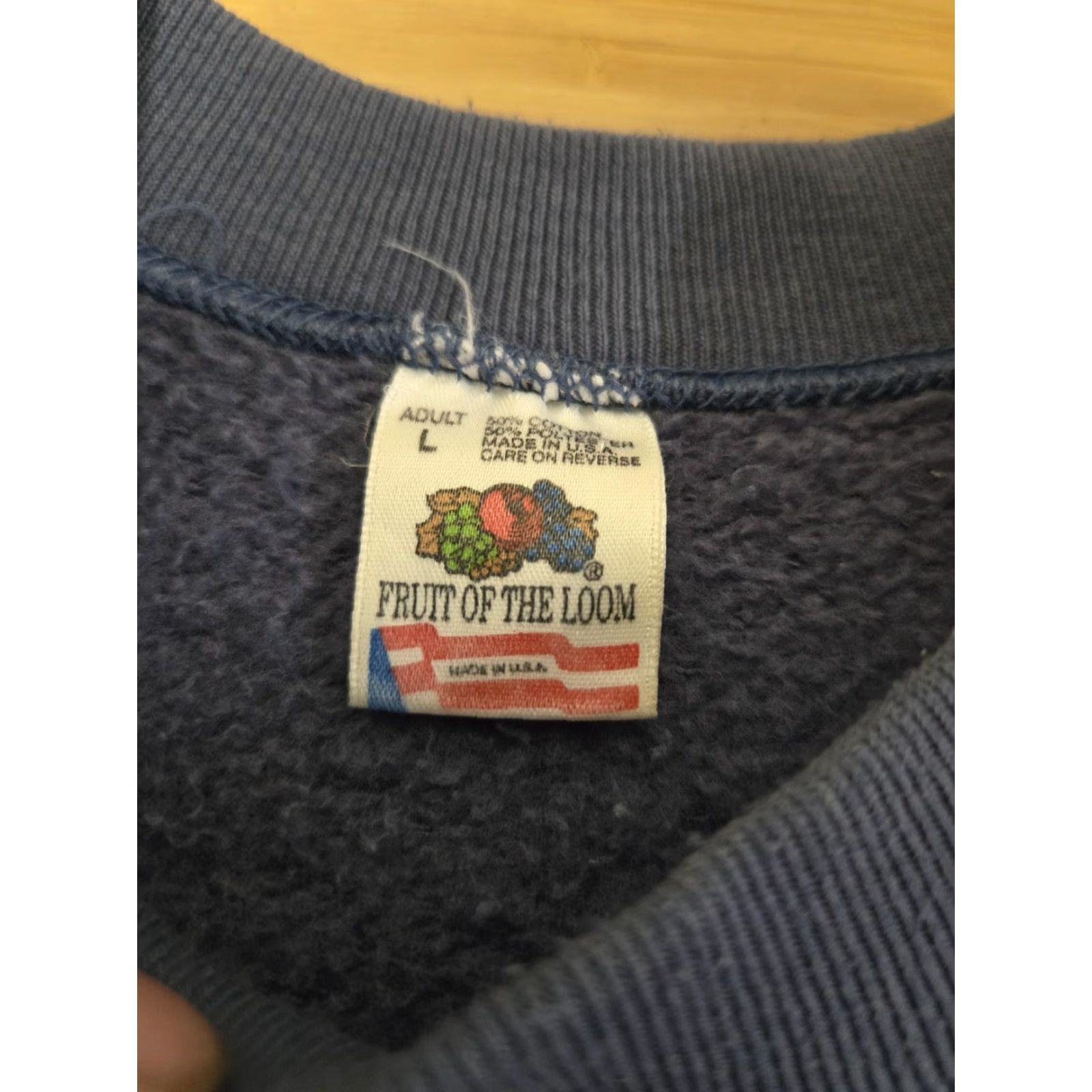 Fruit Of The Loom VINTAGE Fruit of the Loom Sweatshirt Mens Large Alaska Last Frontier USA 90s Blue Graphic Print Crew Neck Cotton Polyester Pullover Size US L / EU 52-54 / 3 - 5 Thumbnail