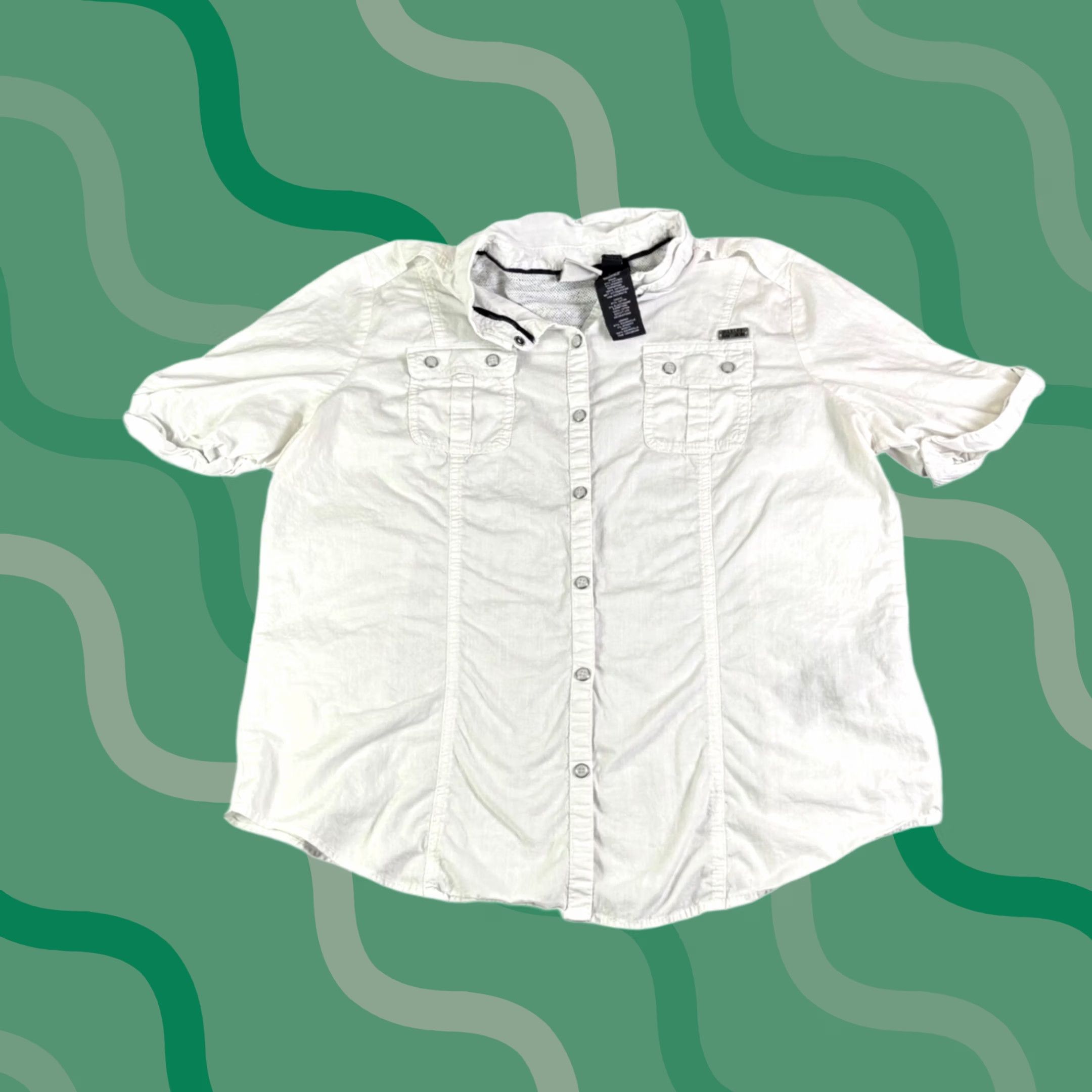 Harley Davidson Harley-Davidson Womens XL White Eagle Graphic Button Up Shirt Paisley Pocket Short Sleeve Size XL / US 12-14 / IT 48-50 - 1 Thumbnail