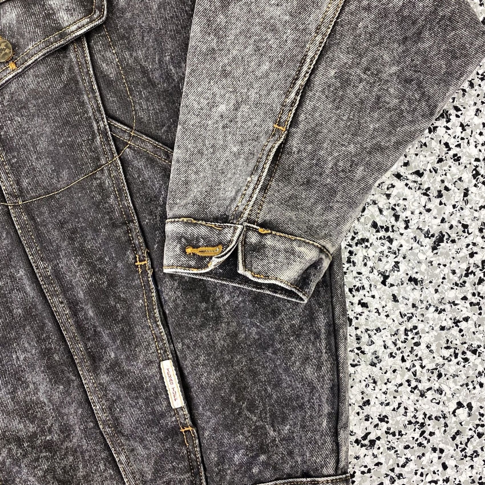 Denime VINTAGE Texas Tuff Denim Jacket Short Sleeve Mens Medium Blue 90s Western Classic Jeans Coat Size US 31 - 3 Thumbnail