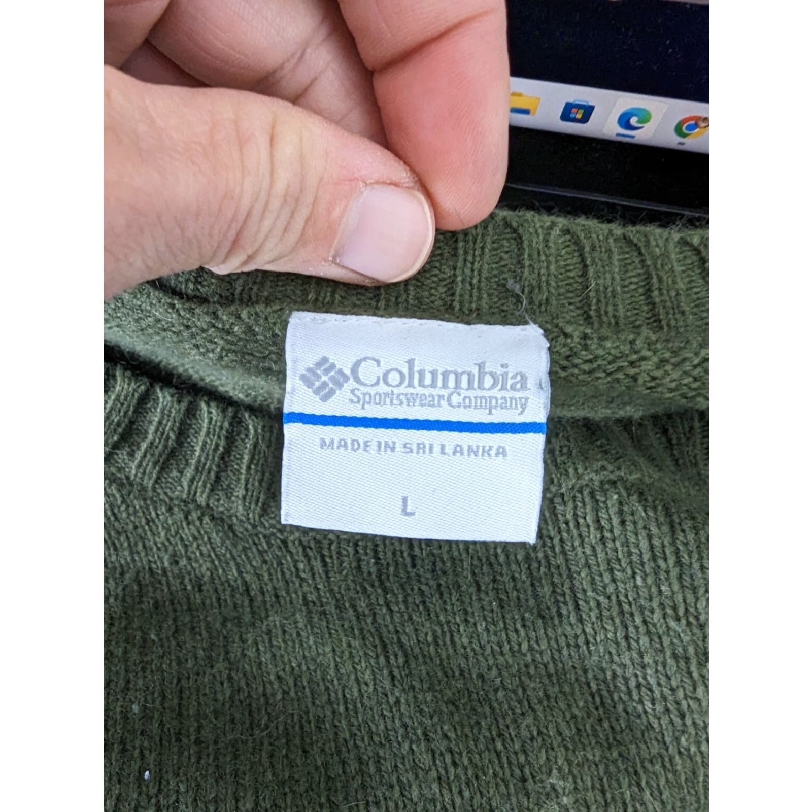 Vintage VINTAGE Columbia Sweater Women Raglan Fair Isle Large Green Blue Cotton Angora S11 Size L / US 10 / IT 46 - 4 Thumbnail
