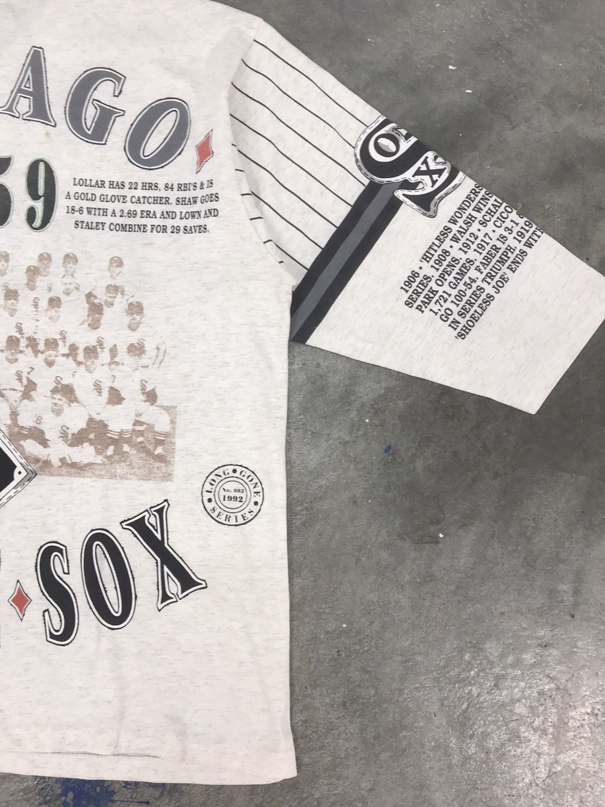 MLB Vintage 90s Long Gone Chicago White Sox 3/4 Sleeve Tee Size US XL / EU 56 / 4 - 5 Thumbnail