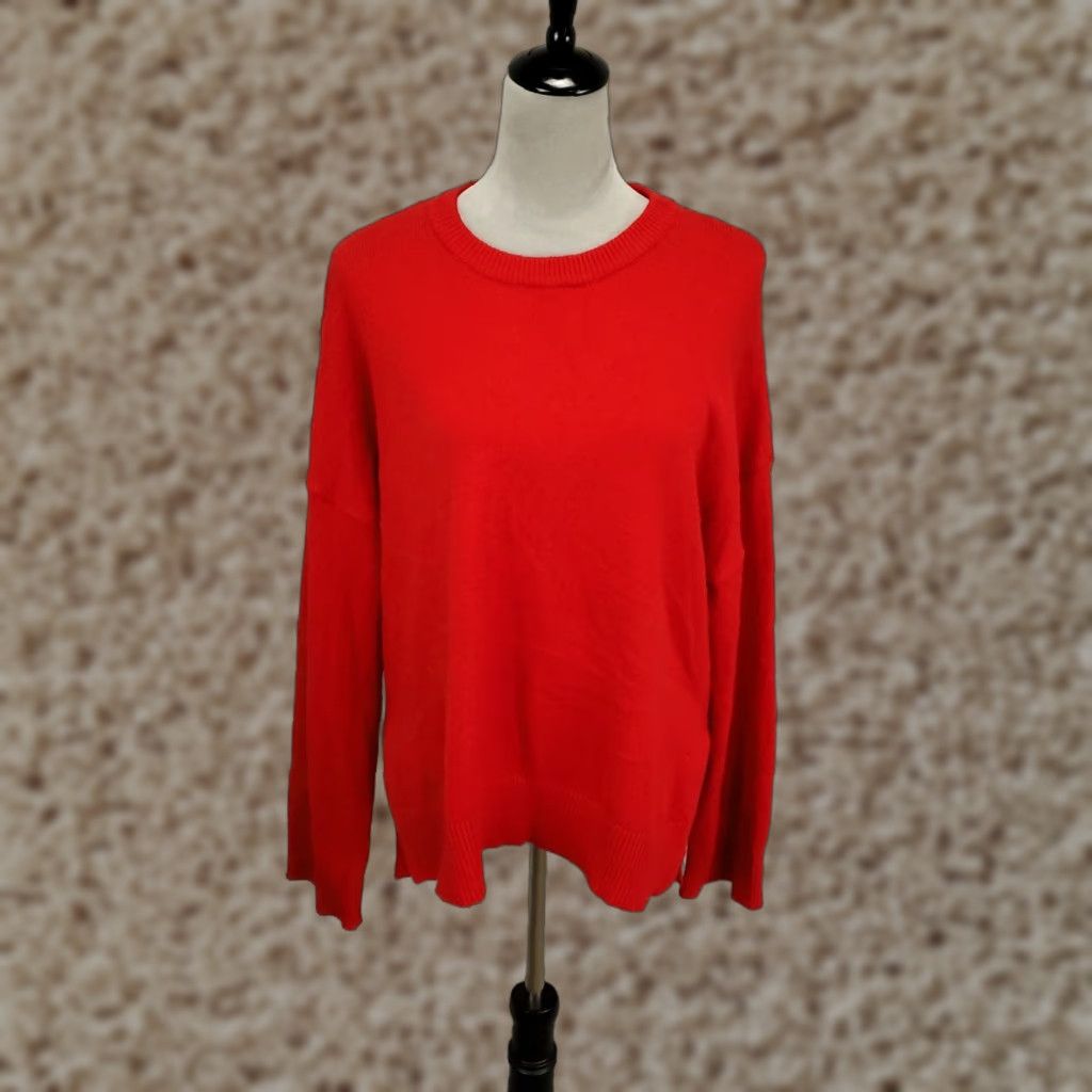 Vintage Tahari Sweater Womens Size Large Red Knit Long Sleeve Pullover Ribbed Size L / US 10 / IT 46 - 1 Thumbnail