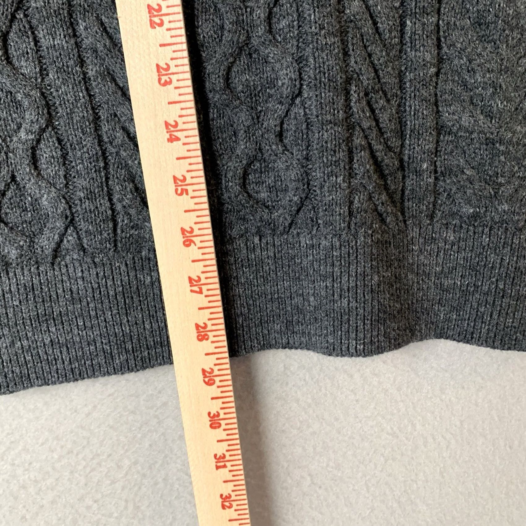 Banana Republic NWT Banana Republic Mens Large Gray Cable Knit Wool Blend Fisherman Sweater Size US L / EU 52-54 / 3 - 6 Thumbnail