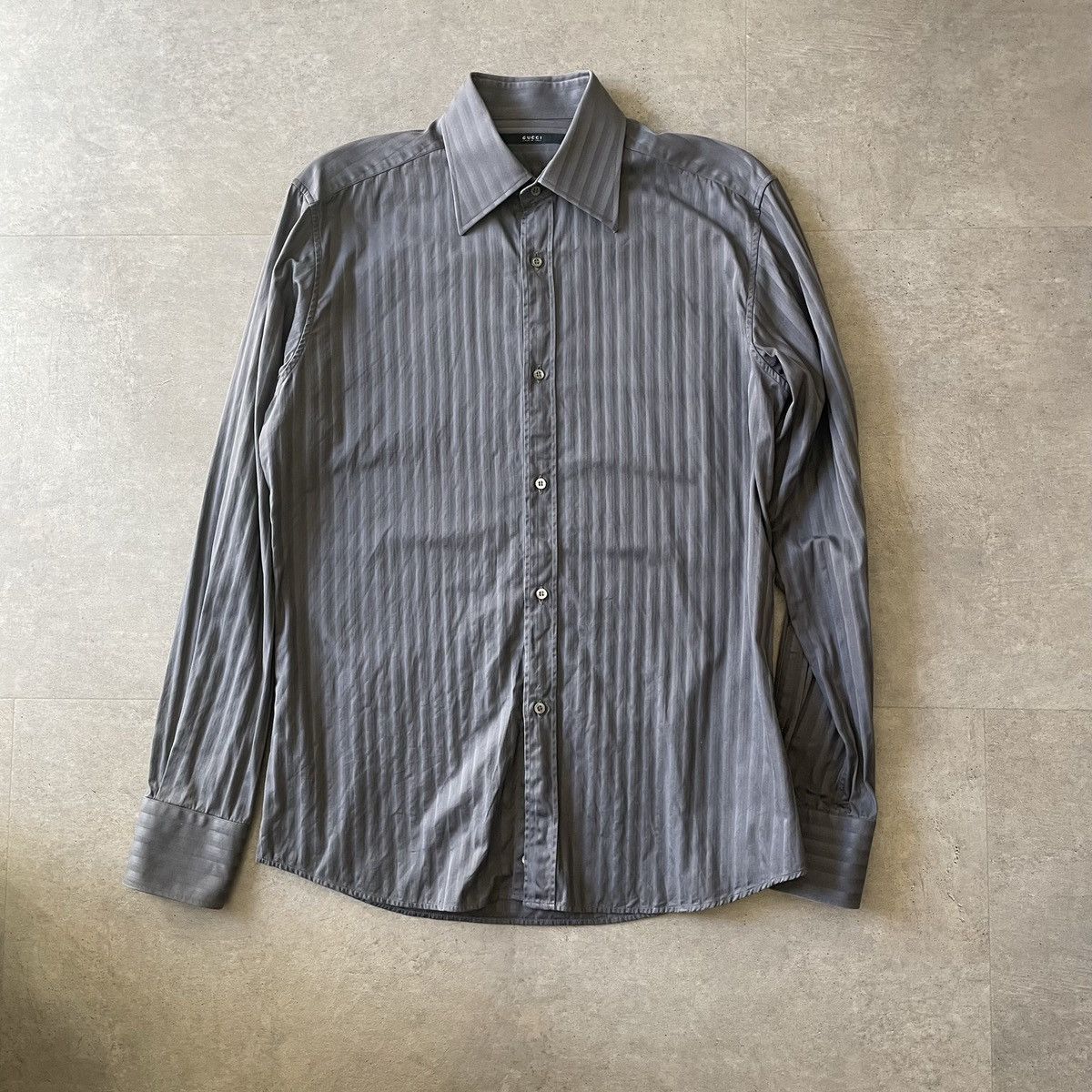 Gucci by Tom Ford Dress Shirt Striped Charcoal