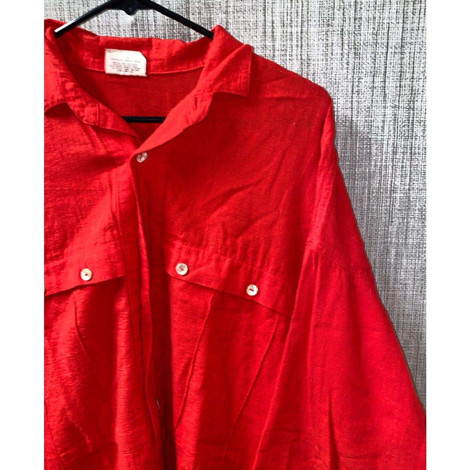 Vintage VINTAGE Miida California Men's Red Long Sleeve 1/2 Button Shirt ONE SIZE Size US M / EU 48-50 / 2 - 2 Thumbnail