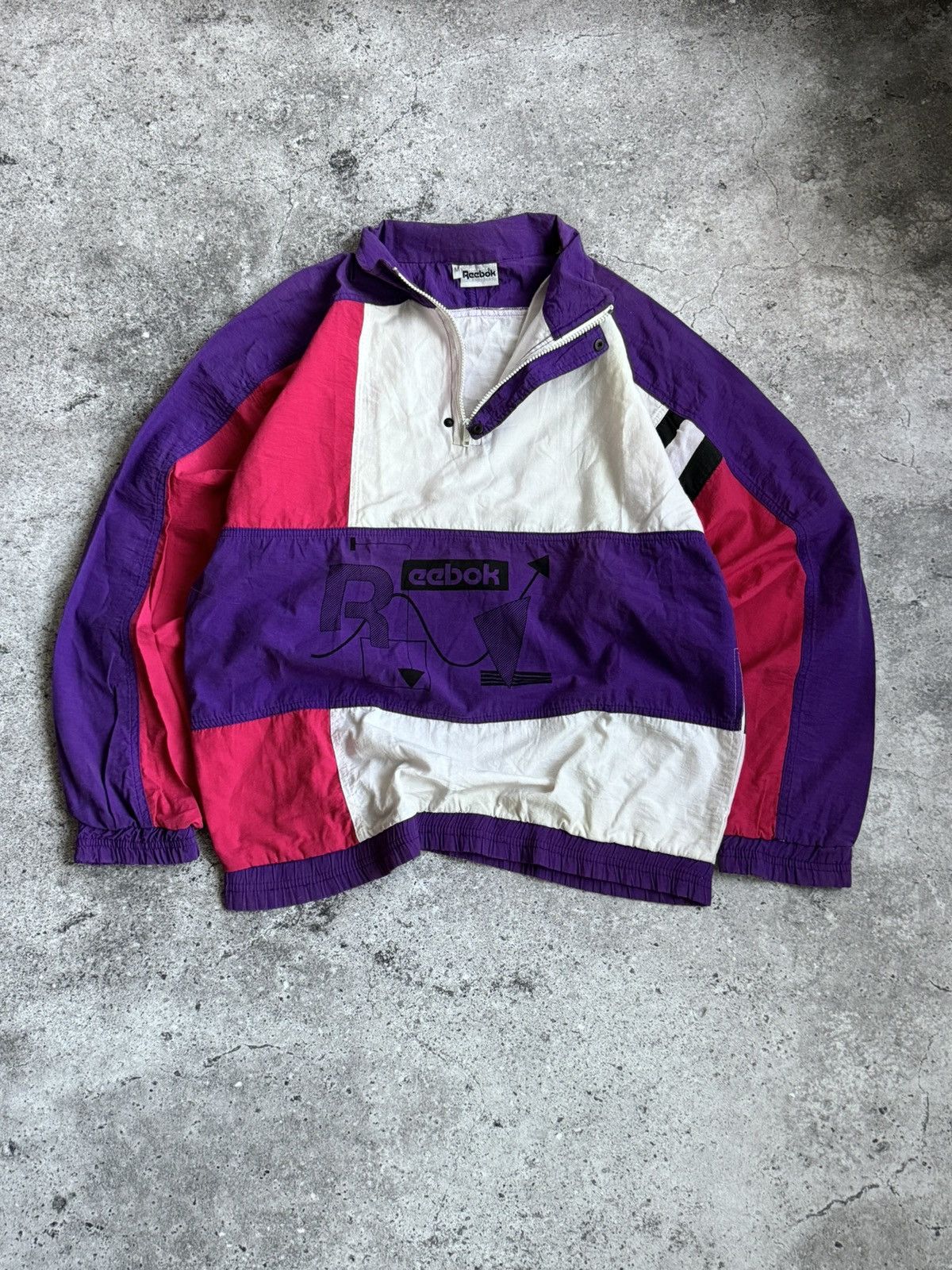 Reebok Vintage Reebok Y2K 1/3 nylon hoodie light jacket Size US M / EU 48-50 / 2 - 1 Thumbnail