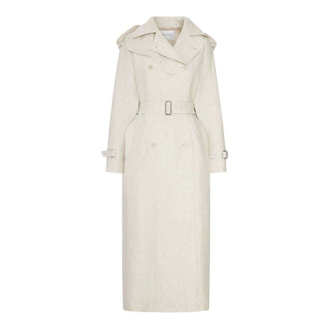 Max Mara MAX MARA Double Breasted Duster Natural Beige Linen Drill Co Size XS / US 0-2 / IT 36-38 - 1 Preview