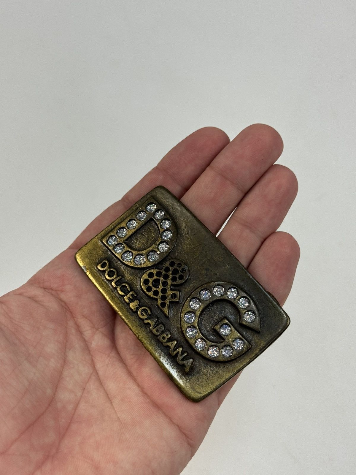Designer × Dolce & Gabbana × Vintage DOLCE GABBANA Vintage Belt Buckle Big Logo Gold Metal Size ONE SIZE - 6 Thumbnail