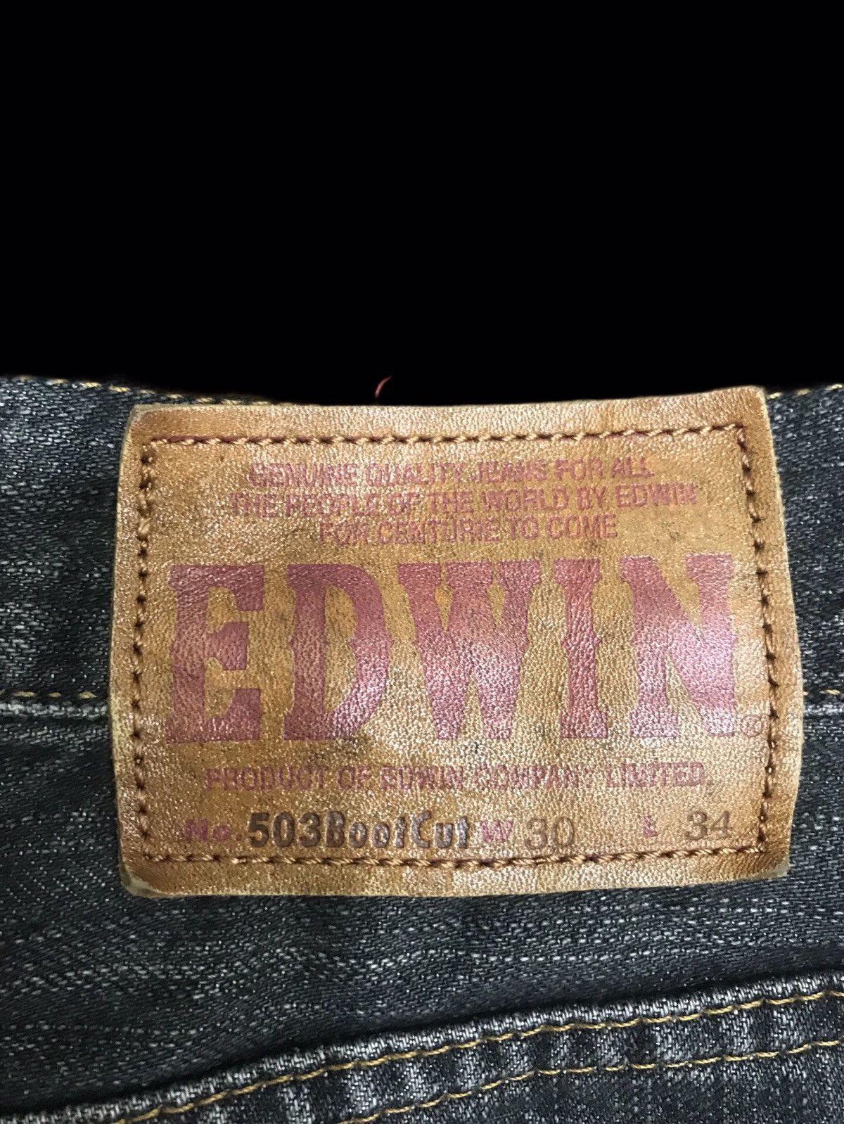 Edwin 💥BOOTCUT💥ARCHIVAL EDWIN REBEL BLACK DISTRESSED DENIM F256 Size US 29 - 17 Thumbnail