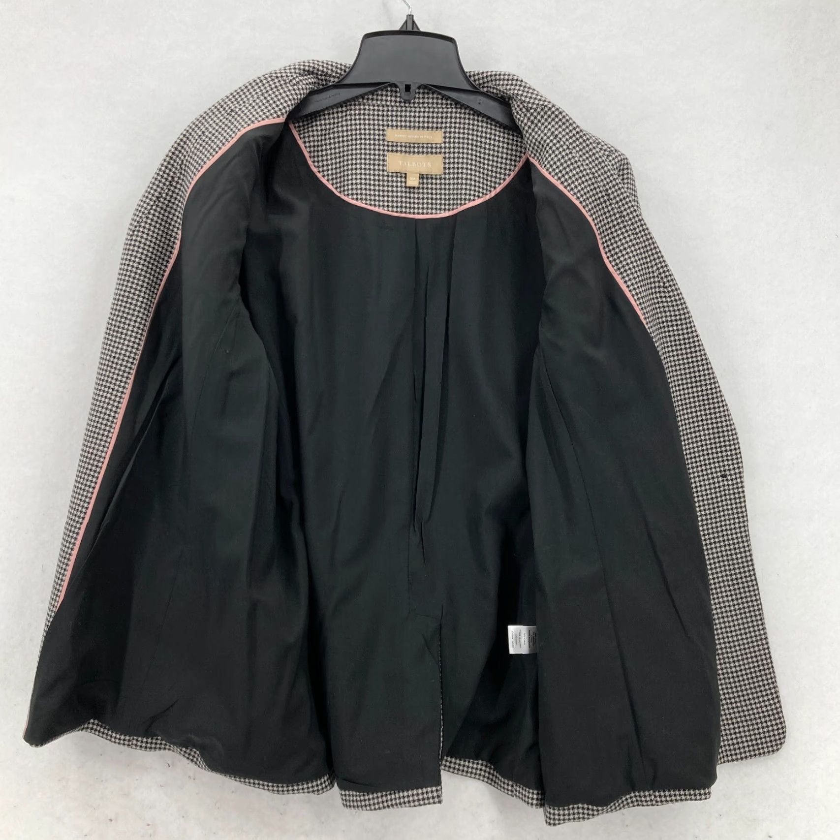 Talbots Talbots Blazer Women 16P Petite Wool Blend Houndstooth Brown One Button Italy Business Formal Workwear Lined Pockets Fall Spring Winter Size XXL / US 16-18 / IT 52-54 - 6 Thumbnail