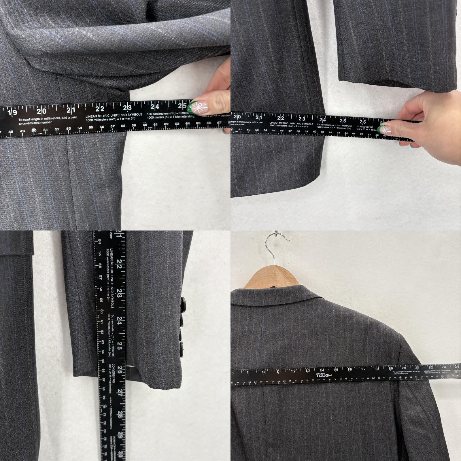 Ermenegildo Zegna Ermenegildo Zegna Blazer Mens 44L Gray Pinstripe Trofeo Wool Made Switzerland Size 44R - 9 Thumbnail