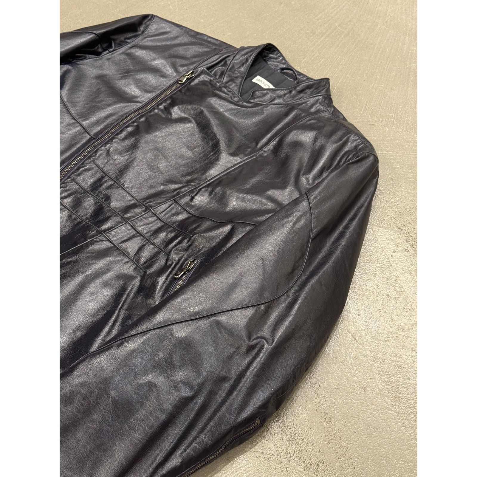 Giorgio Armani 1990s Emporio Armani moto biker leather jacket Size US L / EU 52-54 / 3 - 5 Thumbnail