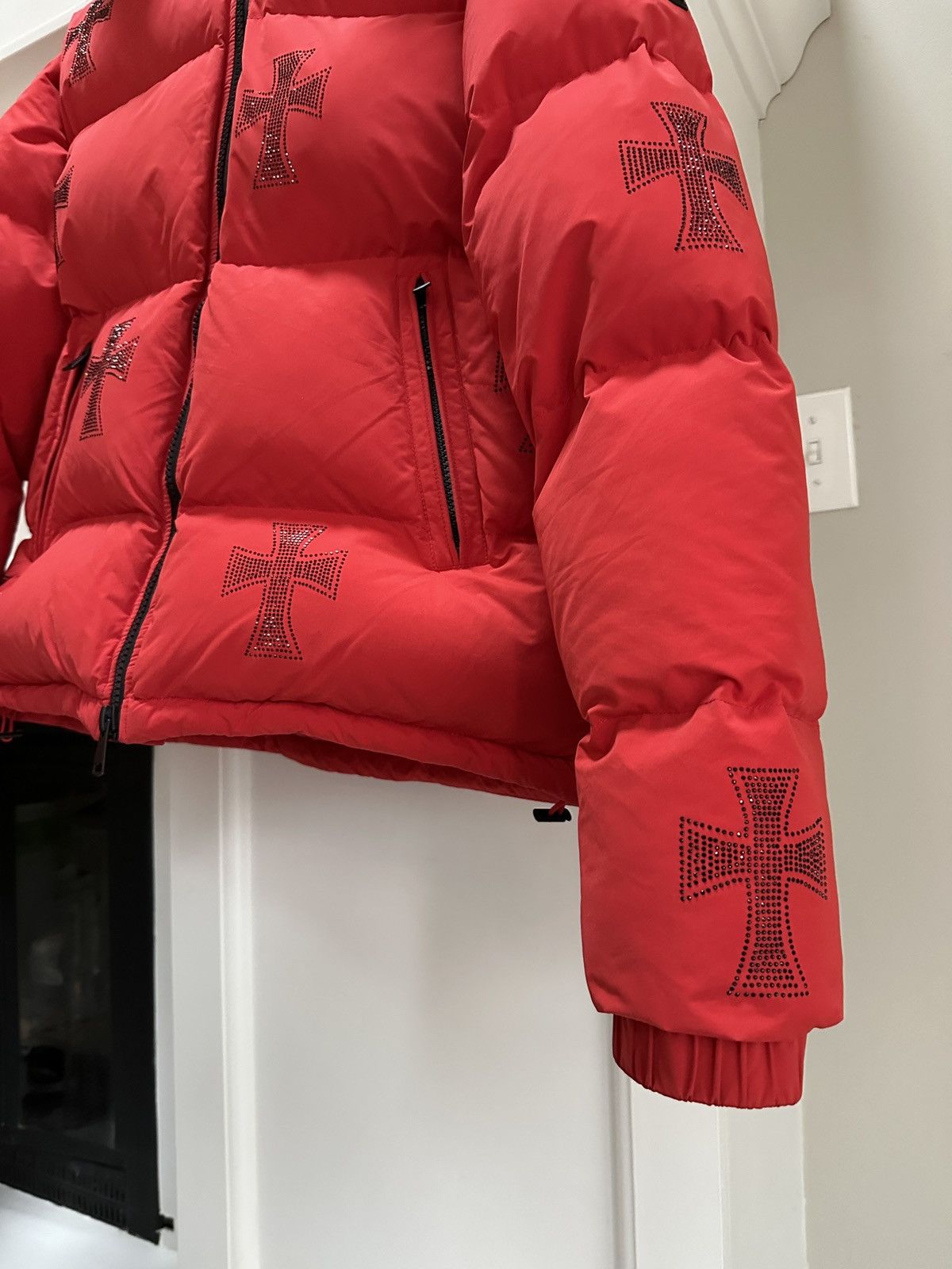 Unknown London Rhinestone Red Puffer Jacket Size US S / EU 44-46 / 1 - 4 Thumbnail