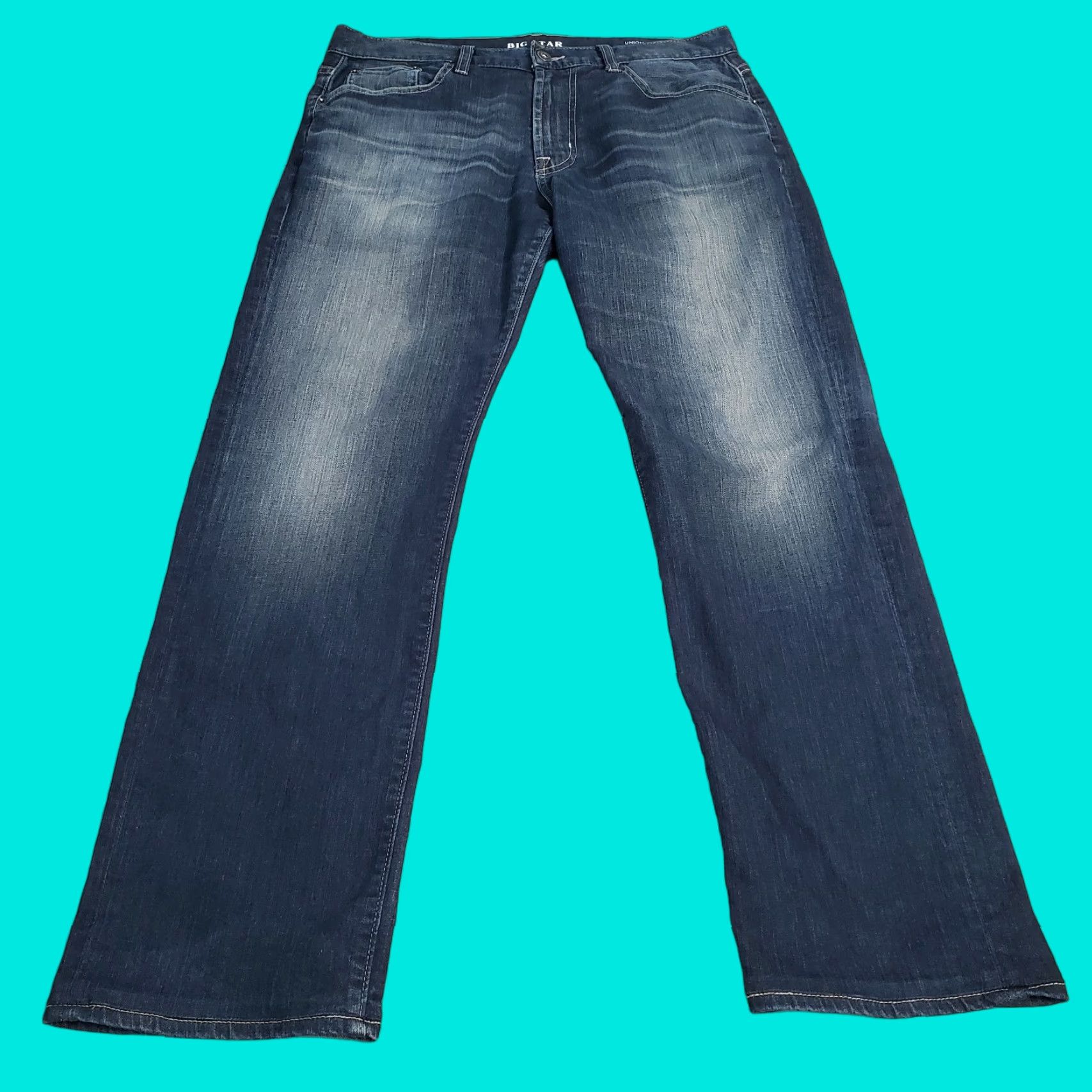 Denime Big Star Jeans Mens 32 S Blue Union Regular Straight Leg Denim Dark Wash Faded Size US 32 / EU 48 - 1 Thumbnail