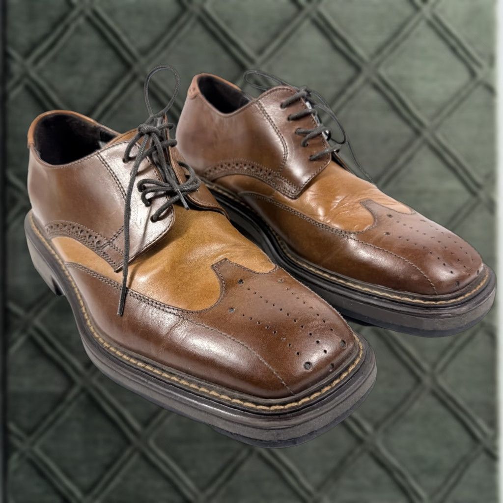Aldo Aldo Oxford Dress Shoes Men Brown Leather Lace Up Square Toe - 41 Dress Shoes Size US L / EU 52-54 / 3 - 1 Thumbnail