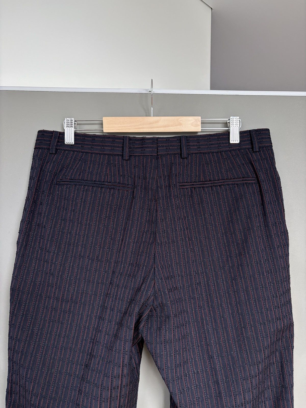Dries Van Noten Dries Van Noten Textures Deep Blue/Red Classic Trousers Size 27" / US 4 / IT 40 - 10 Thumbnail