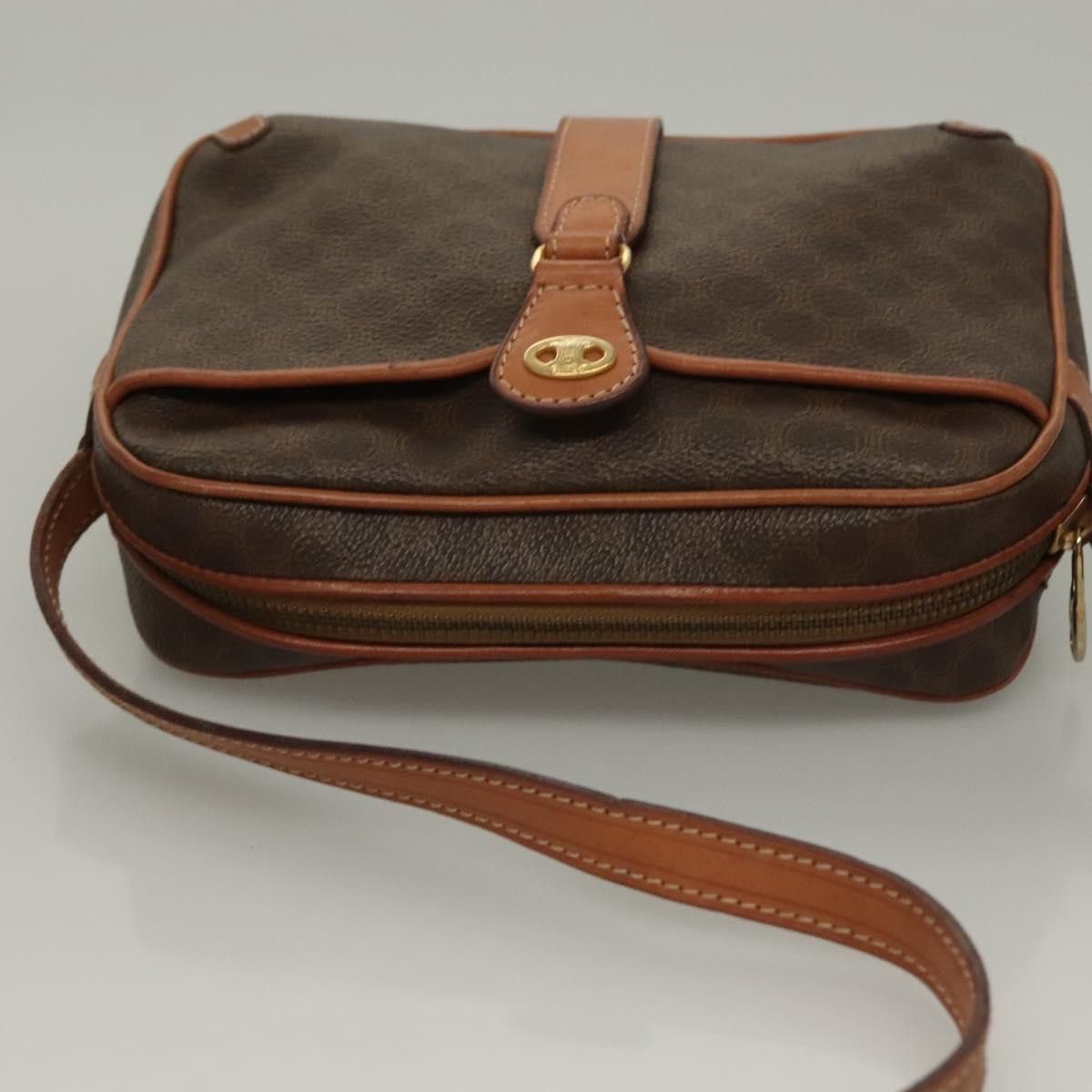 Celine CELINE Macadam Canvas Shoulder Bag Pvc Leather Brown Gold Size ONE SIZE - 6 Thumbnail