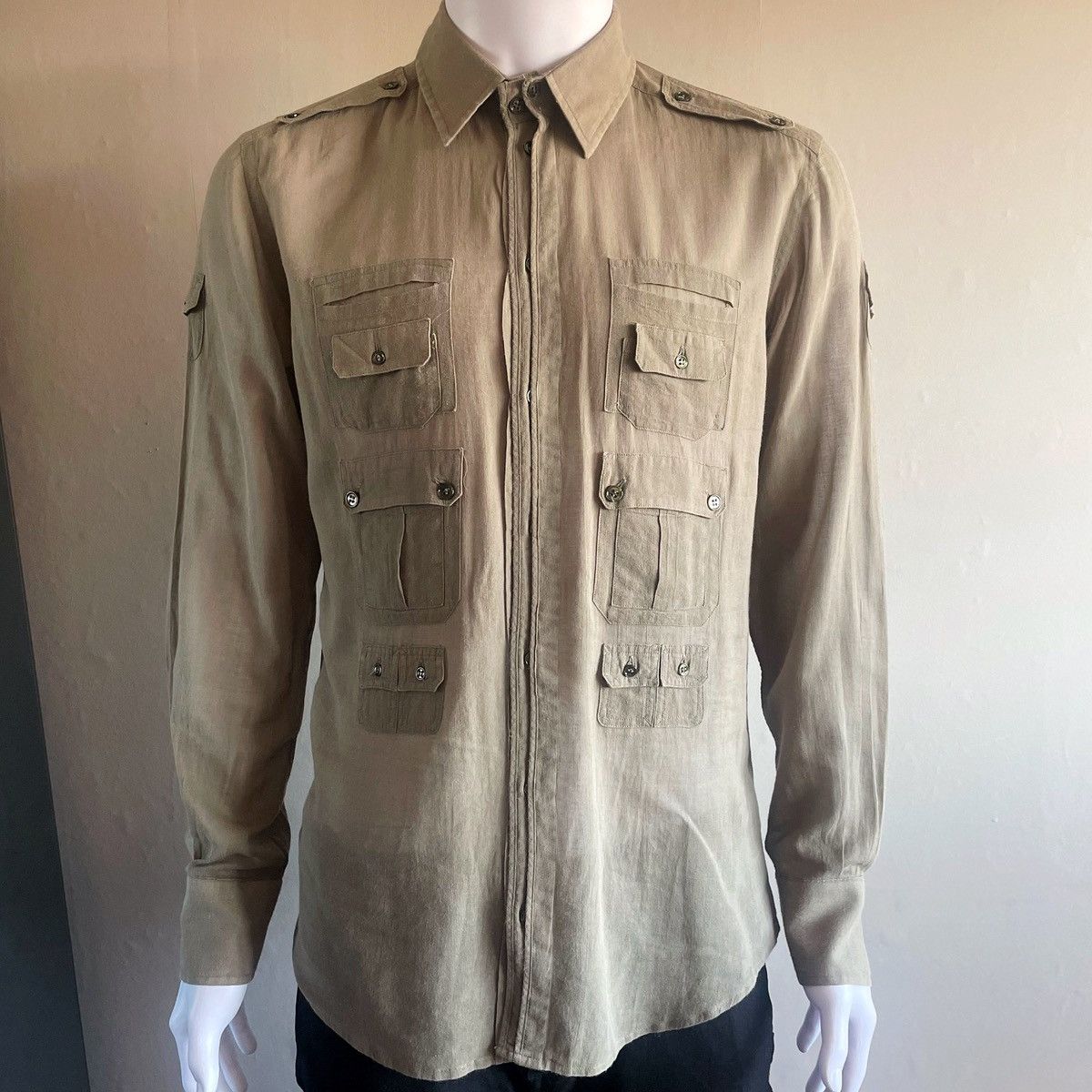 Dolce & Gabbana Dolce and Gabbana Vintage Archive Military Cargo Shirt Size US L / EU 52-54 / 3 - 2 Thumbnail