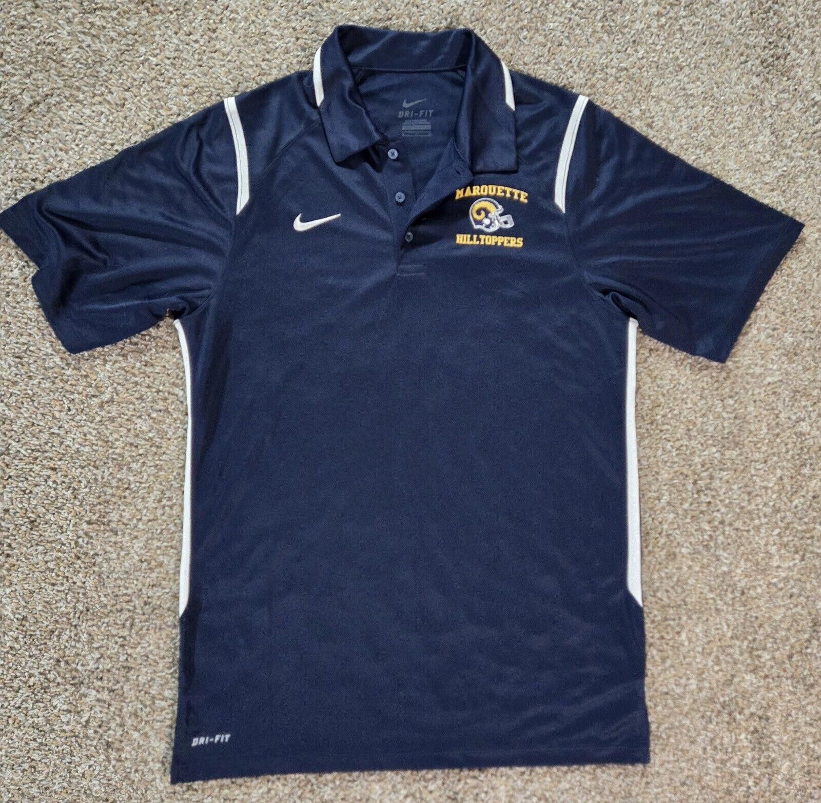 Nike Nike Dri-Fit Marquette Hilltoppers Football S Navy Polo Size US S / EU 44-46 / 1 - 1 Thumbnail