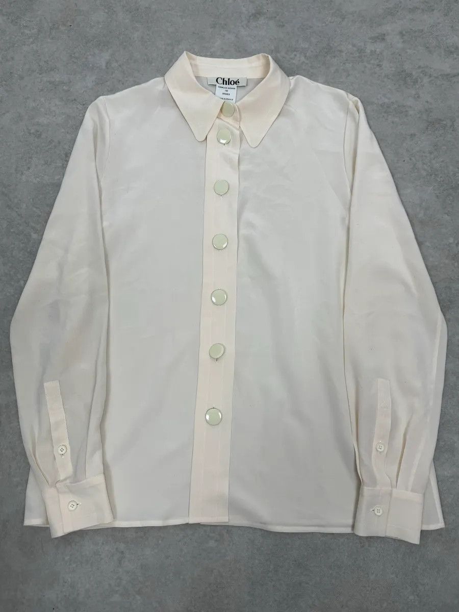 chloma Chloé Creamy Beige Buttoned Classy Shirt Size M / US 6-8 / IT 42-44 - 1 Thumbnail