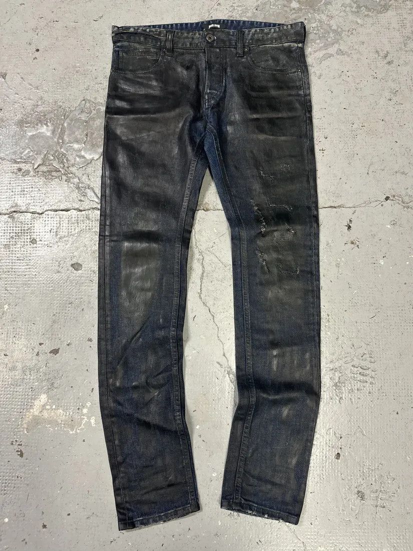 Just Cavalli SS2017 Cavalli Black Waxed Brut Denim Skinny Jeans Size US 31 - 1 Thumbnail