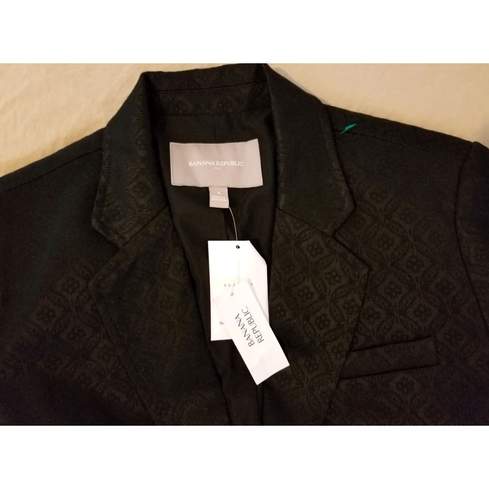 Banana Republic Womens Banana Republic Blazer Jacket 4 Black Cotton Blend Regular Size 4 Womens Style: Basic Jacket Size S / US 4 / IT 40 - 2 Thumbnail