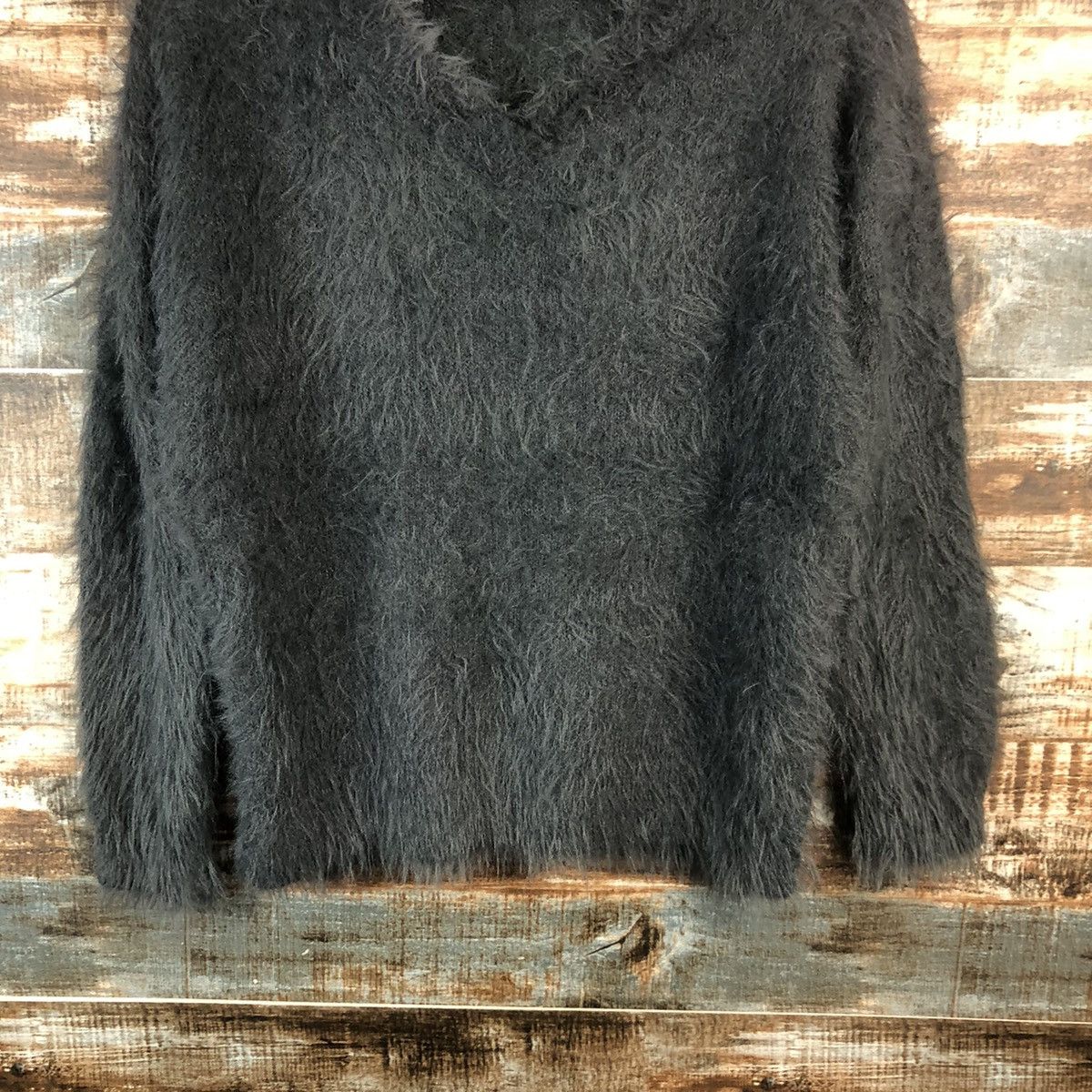 Japanese Brand DL Khalita Gray Mohair shaggy fur Knitwear #C391 Size M / US 6-8 / IT 42-44 - 3 Thumbnail