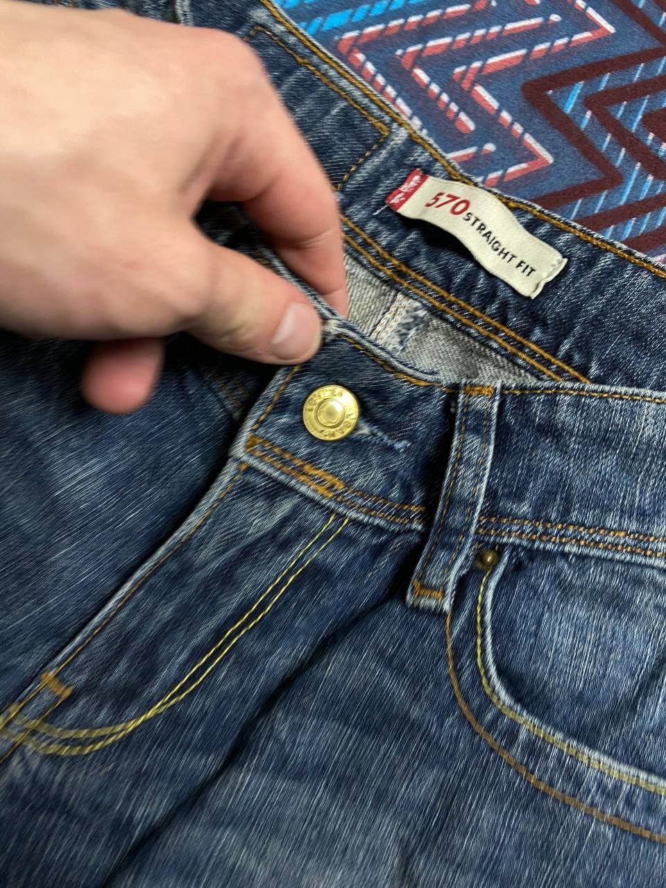 Levi's × Vintage Vintage Levi's 570 Faded Straight Denim Pants Size 25" / US 0 / IT 36 - 5 Thumbnail