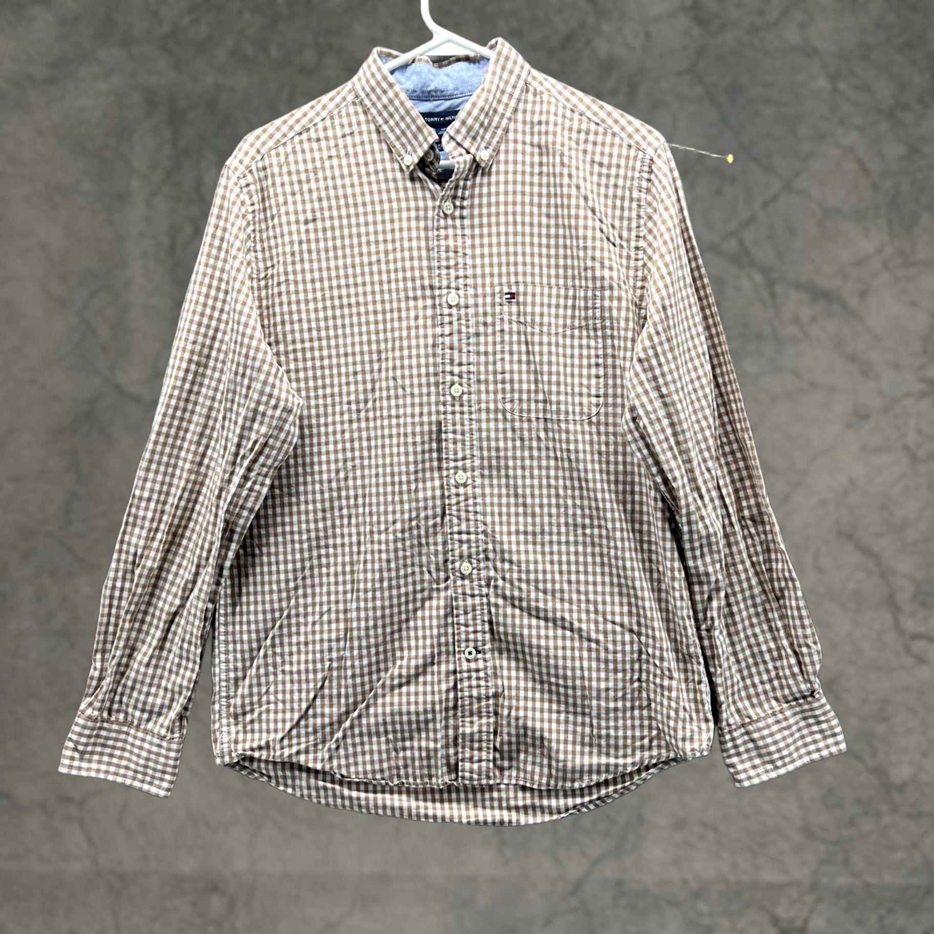 Tommy Hilfiger VINTAGE Tommy Hilfiger Shirt Men Small Check Beige Casual Button Down Classic fit Preppy Mens Size US S / EU 44-46 / 1 - 1 Thumbnail