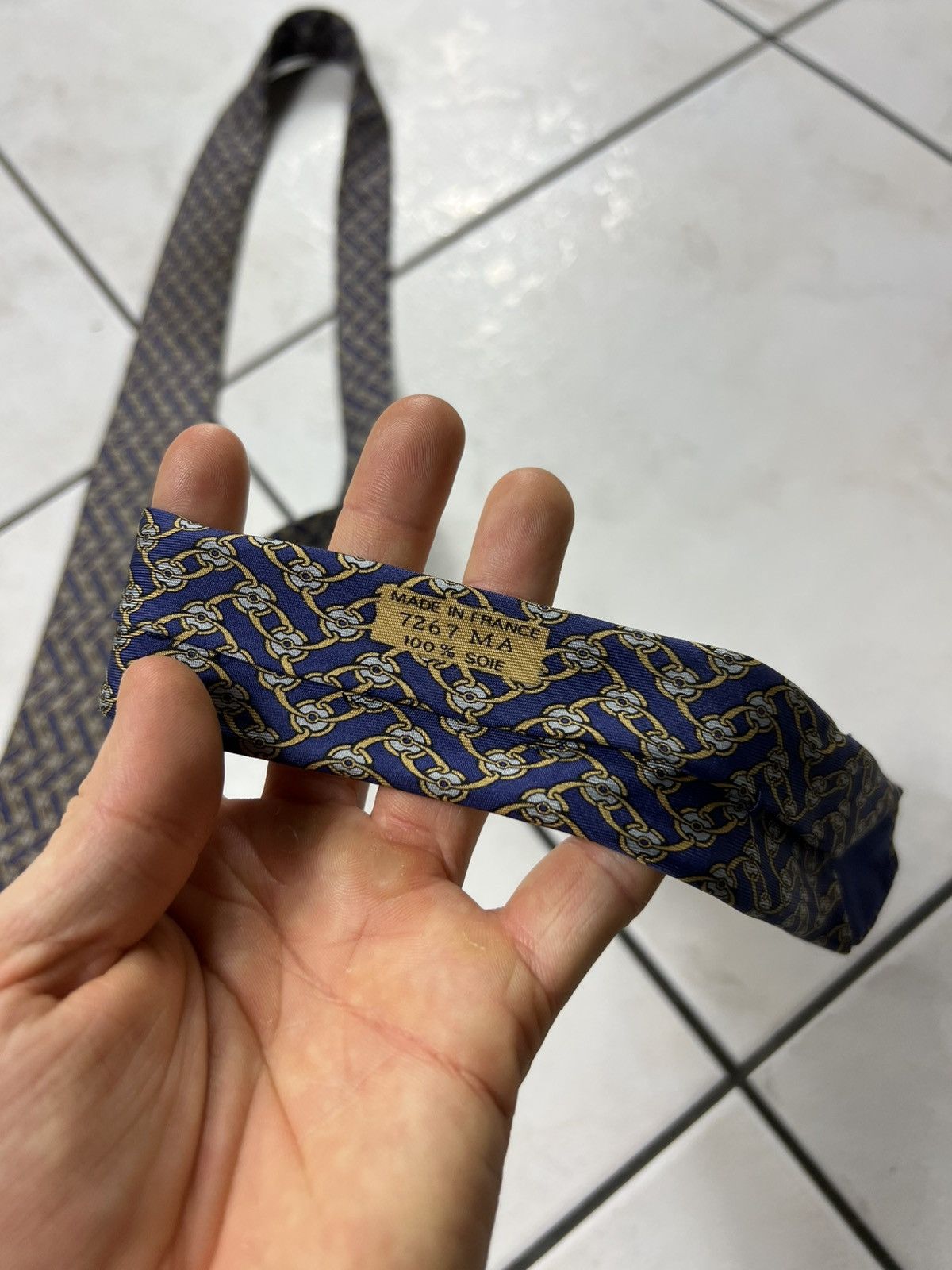 Hermes Vintage Hermes Paris silk tie monogram 7267 MA Size ONE SIZE - 11 Thumbnail