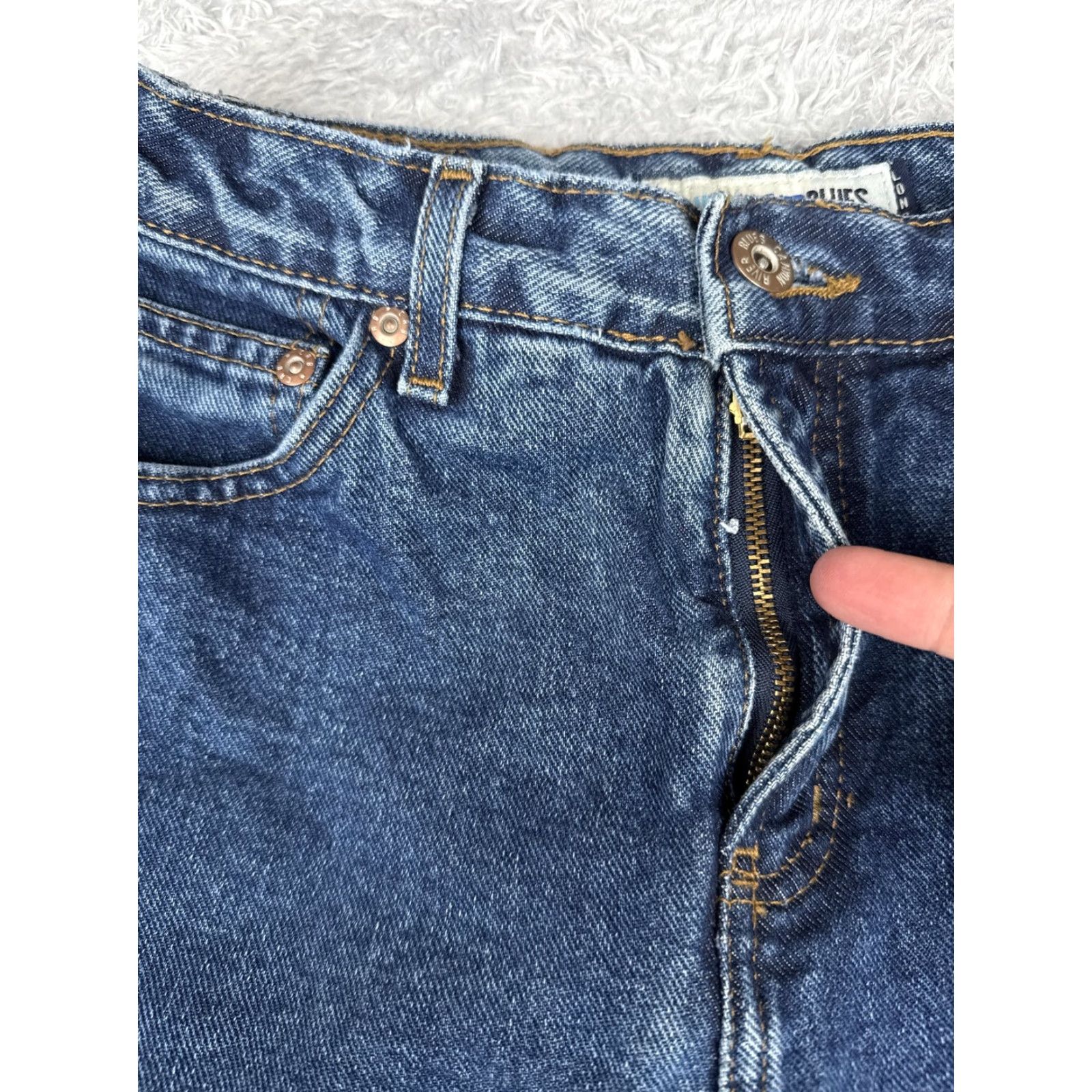 Vintage Canyon River Blues Jeans Juniors 9 Long Blue High Rise Straight Denim 28x32 5-Pocket Design 90s Womens Size 30" / US 8 / IT 44 - 5 Thumbnail