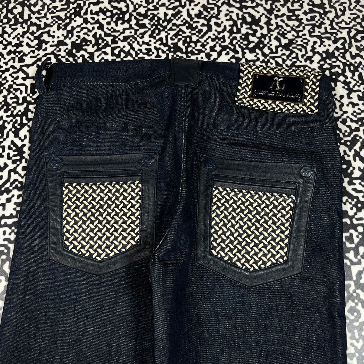 Angelo Galasso ANGELO GALASSO Denim Jeans Leather Pocket Luxury Rare Style Size US 34 / EU 50 - 4 Thumbnail