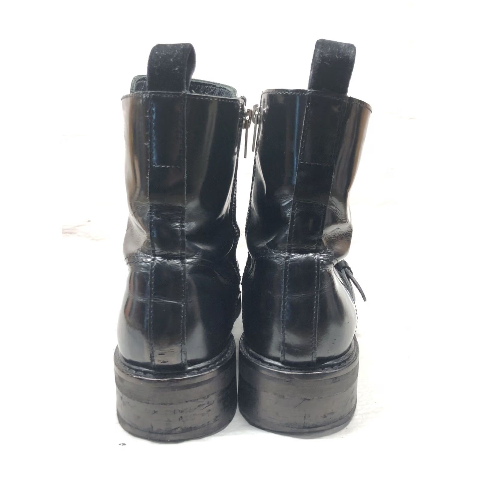 Allsaints Allsaints Donita Black Patent Leather Lace up Boots Combat Black Size 39/8.5 US Womens Boot Size US 8 / IT 38 - 6 Thumbnail