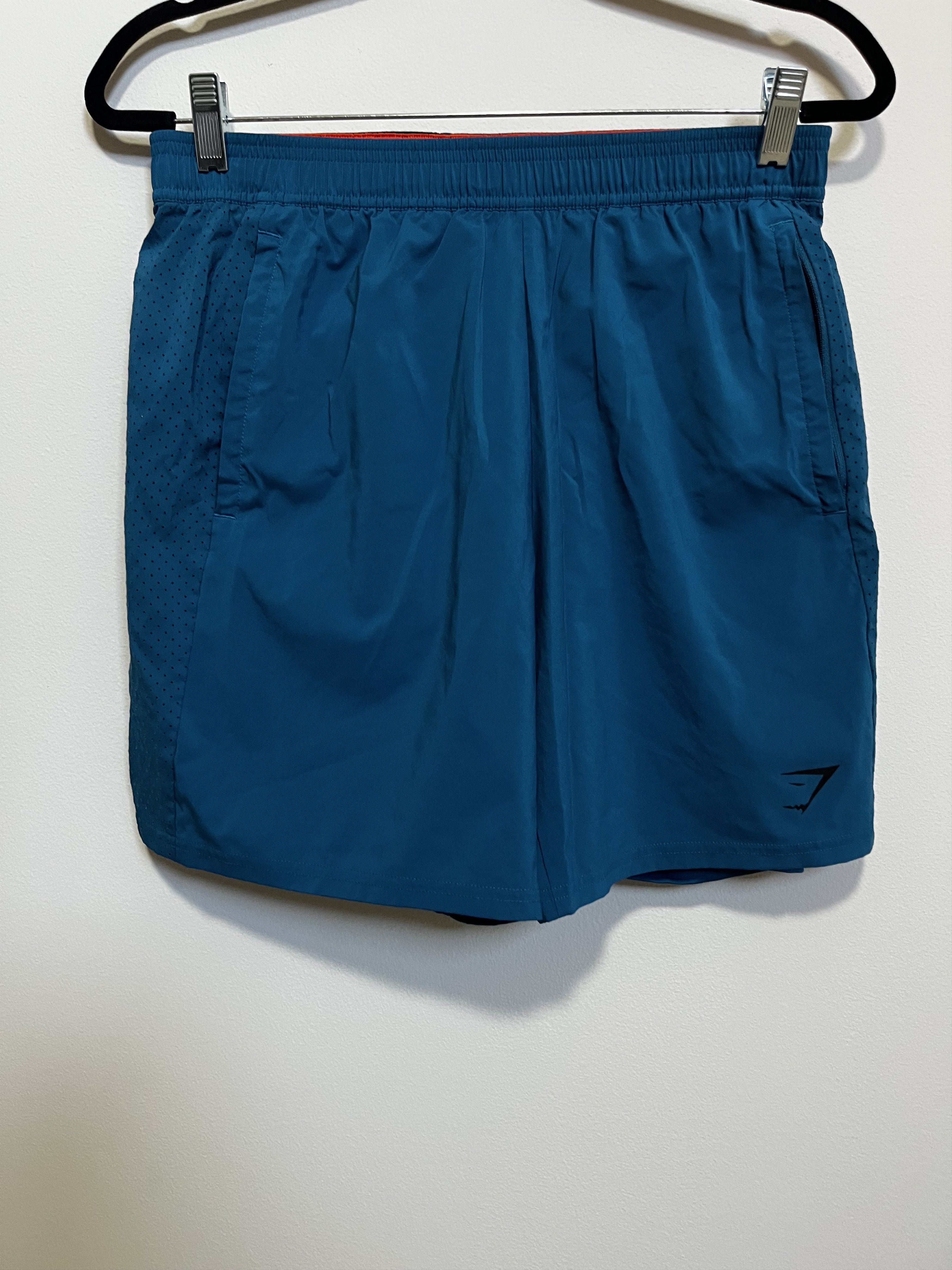 Gymshark Gymshark Training Shorts Blue/Orange (Size M) Size US 32 / EU 48 - 1 Thumbnail