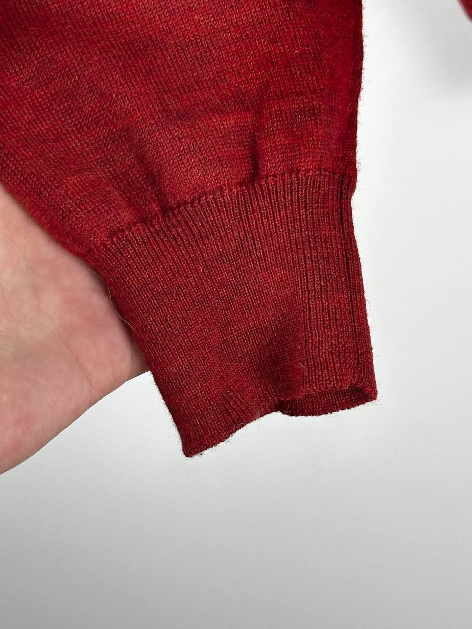 Fedeli FEDELI 100% Wool Red Mock Neck Sweater Size US M / EU 48-50 / 2 - 11 Thumbnail