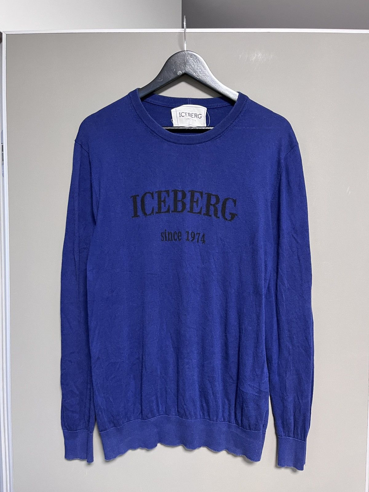 Iceberg Iceberg 1974 Wool Blue Sweater Size US L / EU 52-54 / 3 - 1 Thumbnail