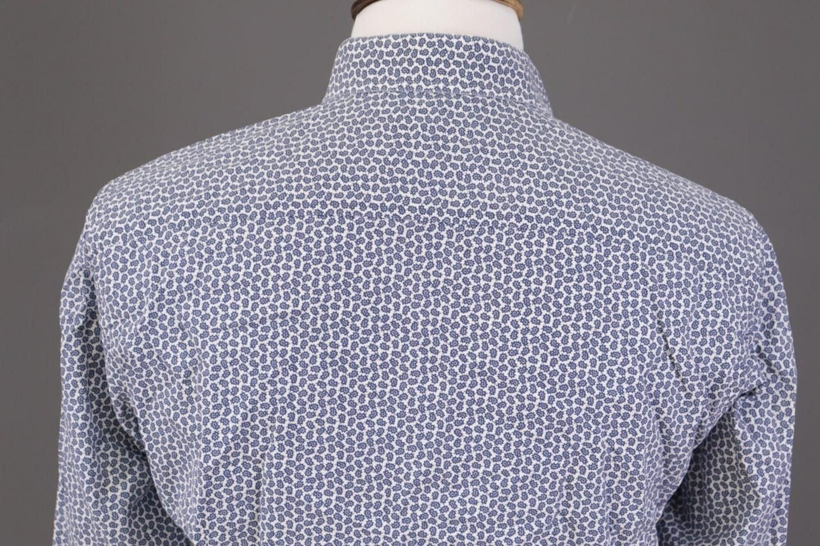 Eton Eton Slim Blue Floral Poplin Button Down Shirt Size 41 / 16 Size US M / EU 48-50 / 2 - 8 Thumbnail