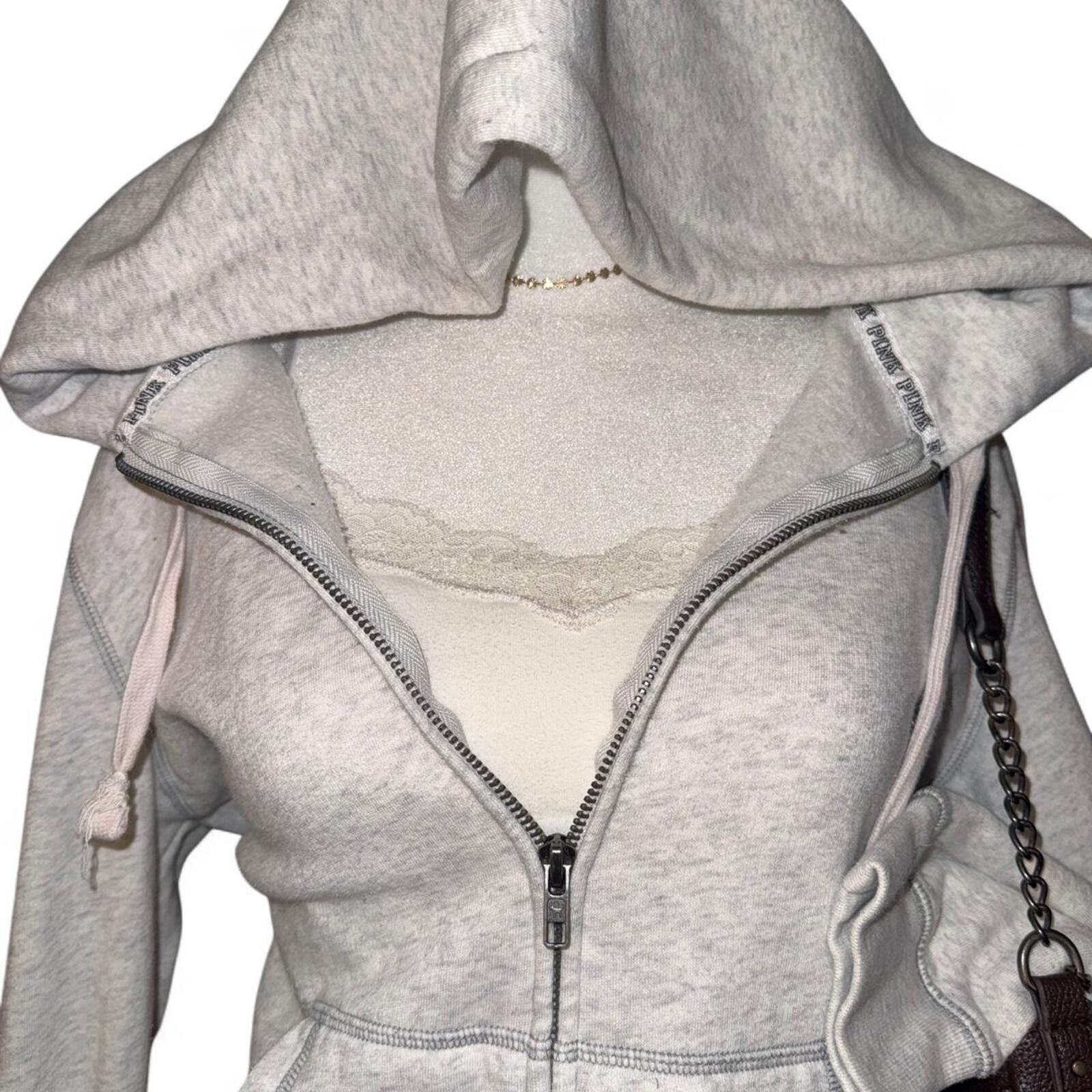 Other VINTAGE Gray Victoria's Secret Y2K Hoodie Size L / US 10 / IT 46 - 2 Thumbnail
