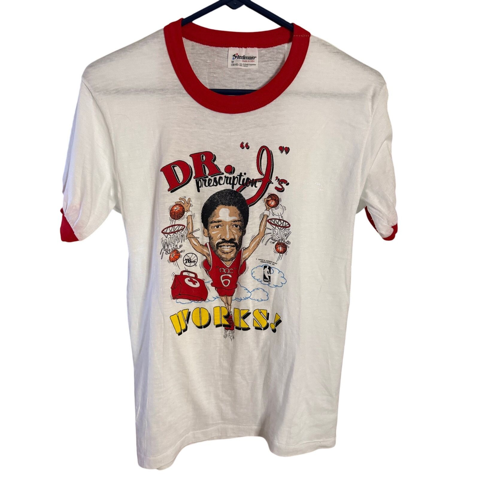 Other Vintage 76ers Julius Erving Ringer Tee Size US M / EU 48-50 / 2 - 1 Thumbnail