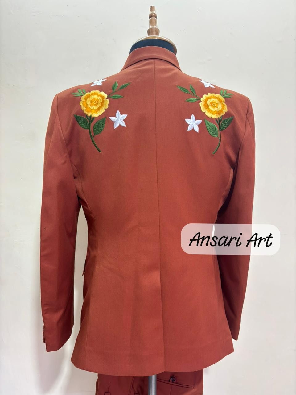 Other Men 2PC Customized floral embroidery western prom outfit Size 44L - 6 Thumbnail