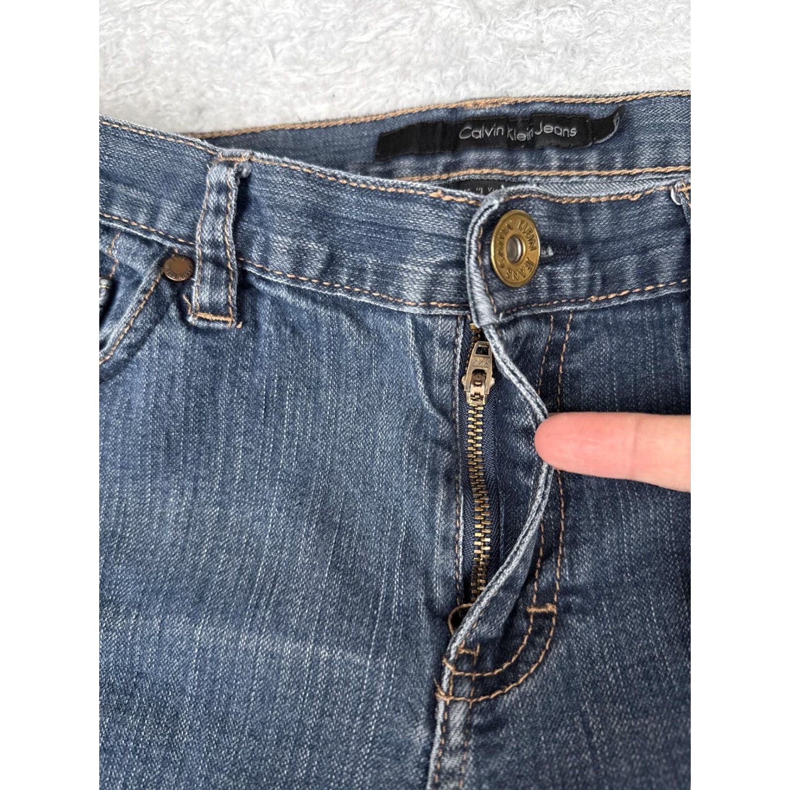 Calvin Klein Calvin Klein Jeans Womens 10 Blue Straight Leg Stretch Denim Embellished Pockets Jeans Size 32" / US 10 / IT 46 - 5 Thumbnail