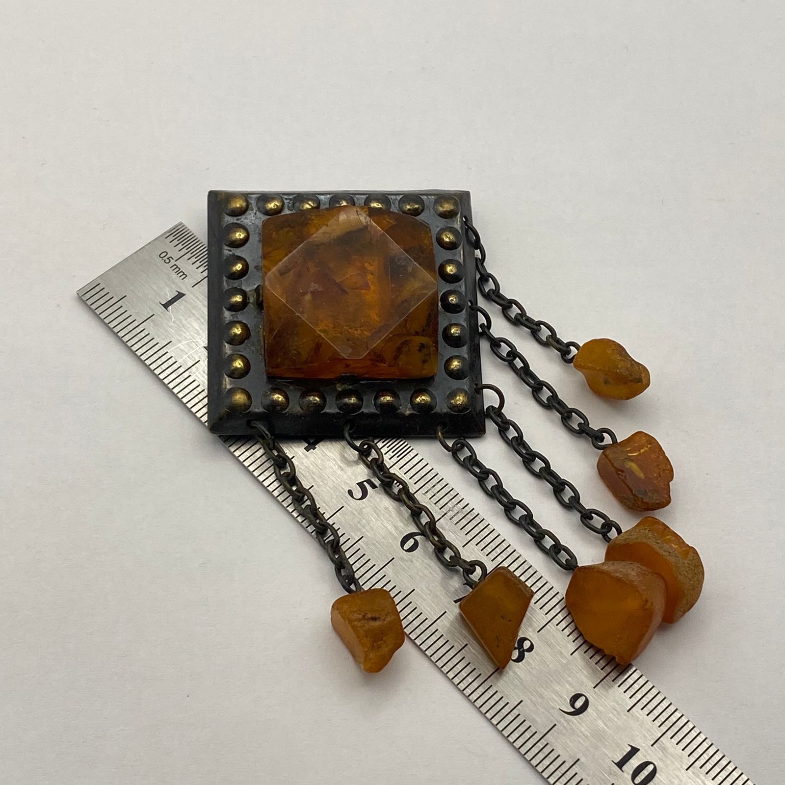 Vintage Vintage Soviet Huge Natural Amber Dangle Brooch 17.3g Size ONE SIZE - 9 Thumbnail