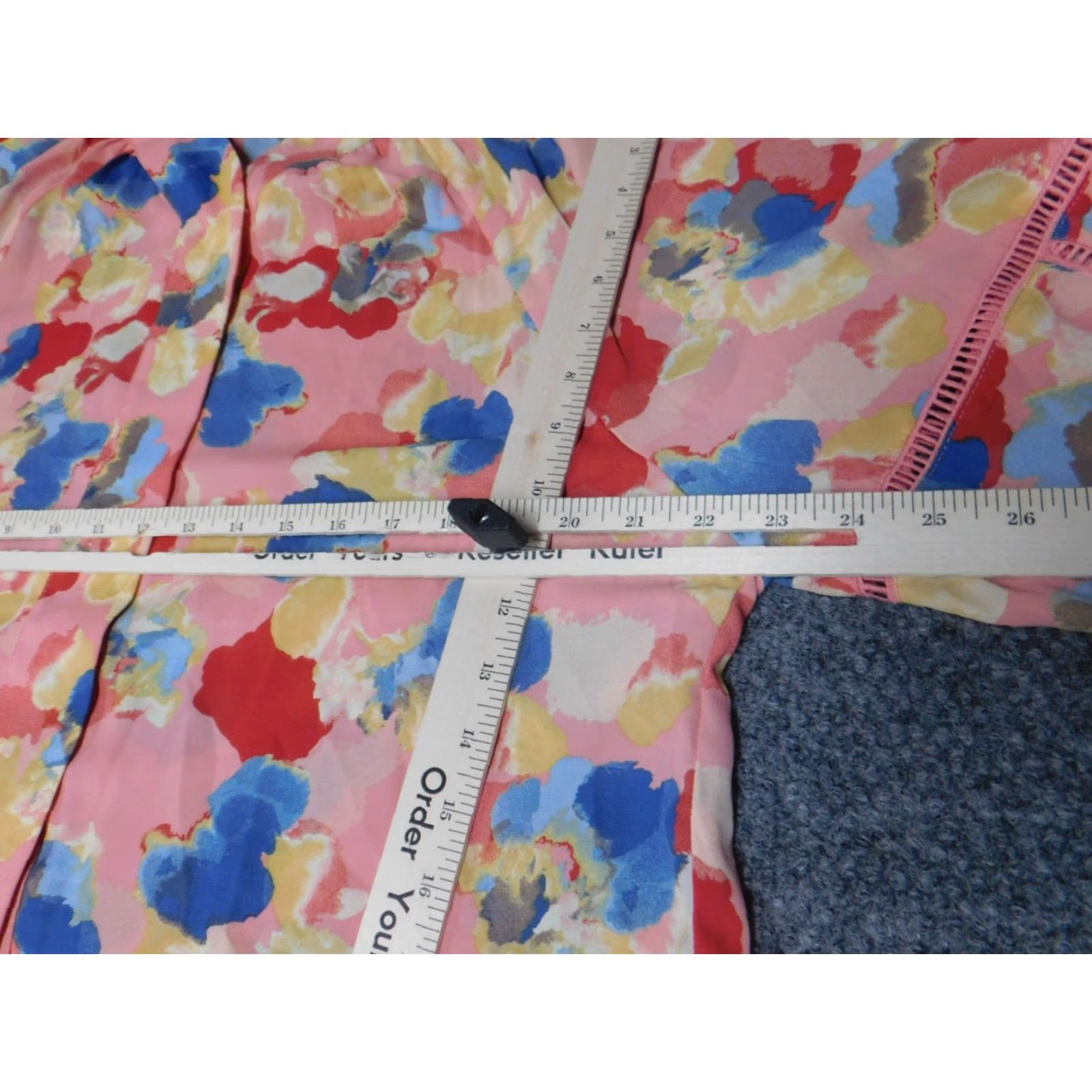 Pinko Sharagano Blouse Womens L Pink Floral 3/4 Sleeve Crew Neck Pullover Casual Polyester Stretch Vintage No Size L / US 10 / IT 46 - 7 Thumbnail