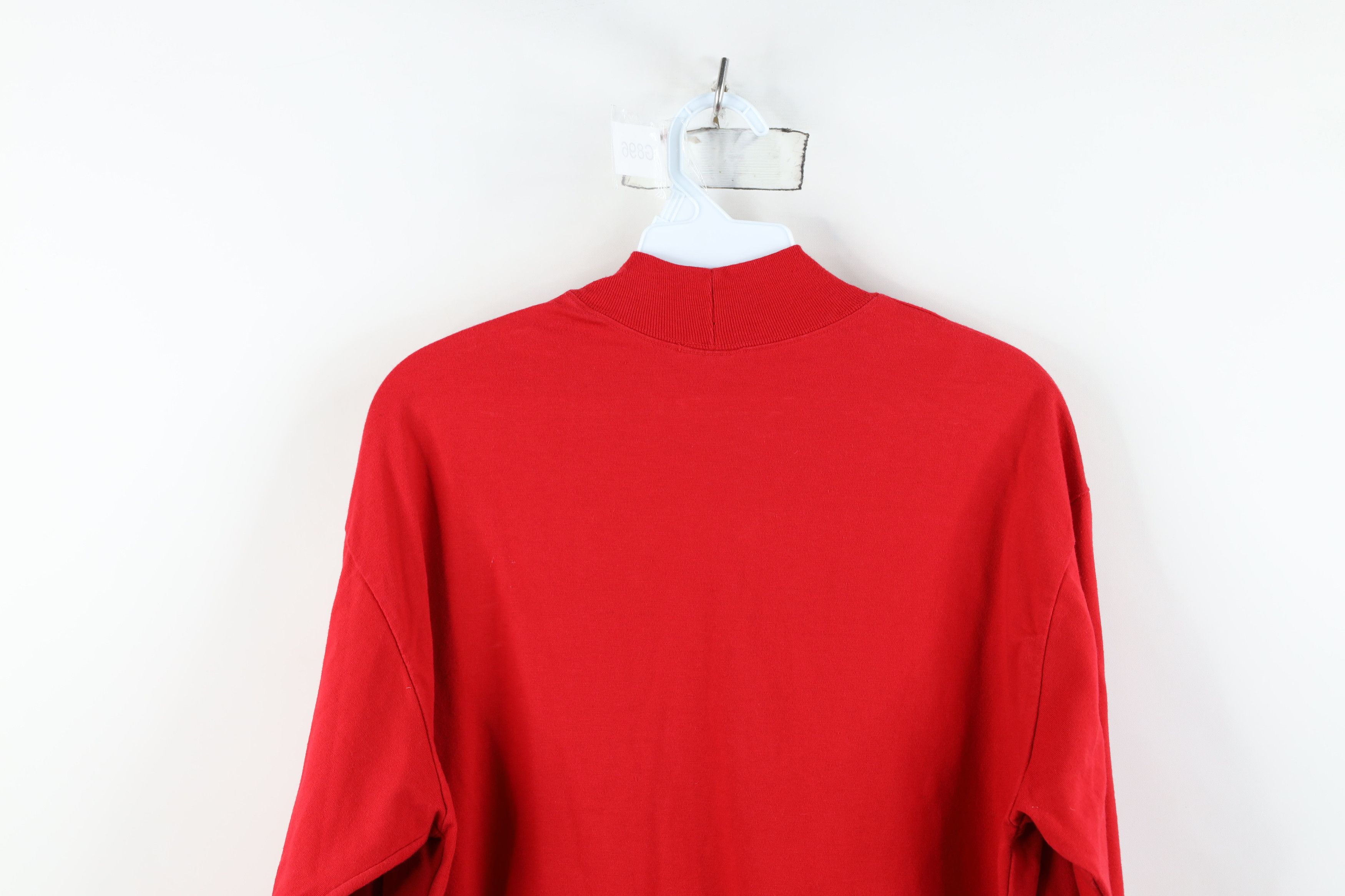 Vintage Vintage 90s Streetwear Mock Neck Long Sleeve T-Shirt Red USA Size US XL / EU 56 / 4 - 12 Thumbnail