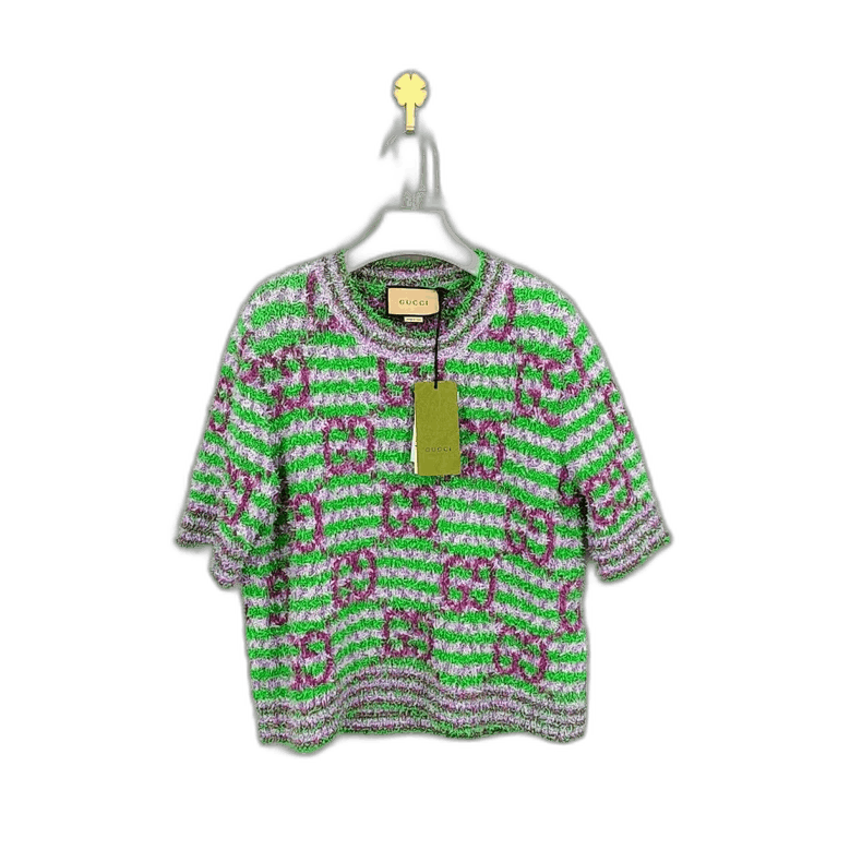 gucci short sleeve knit top in green-2507