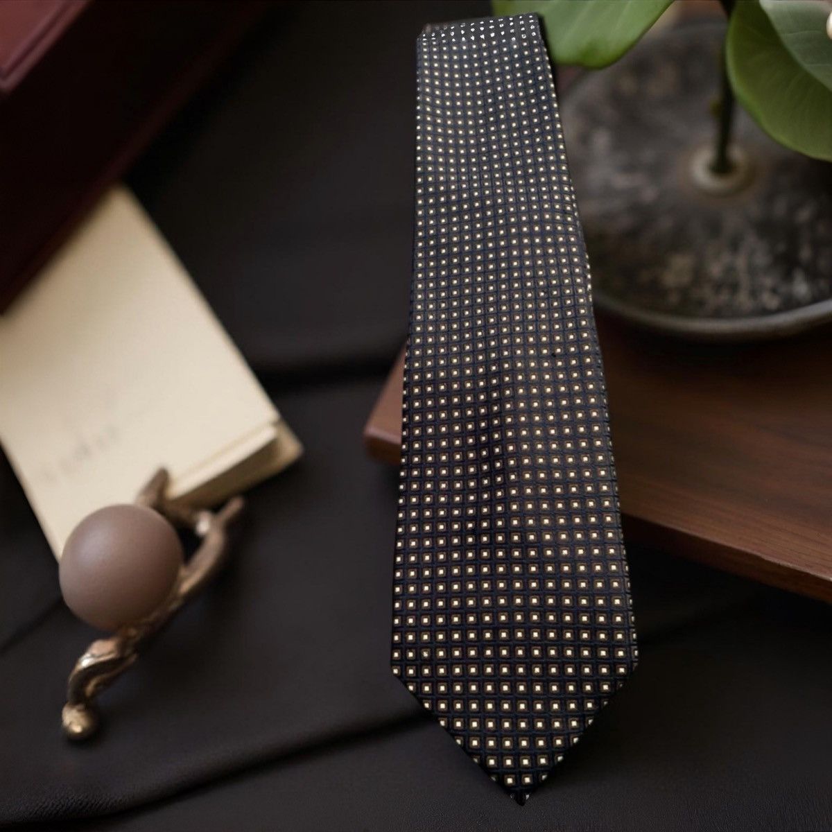 Nautica Vintage Nautica Neck Tie in Navy, Brown, and Gold tie Size ONE SIZE - 1 Thumbnail