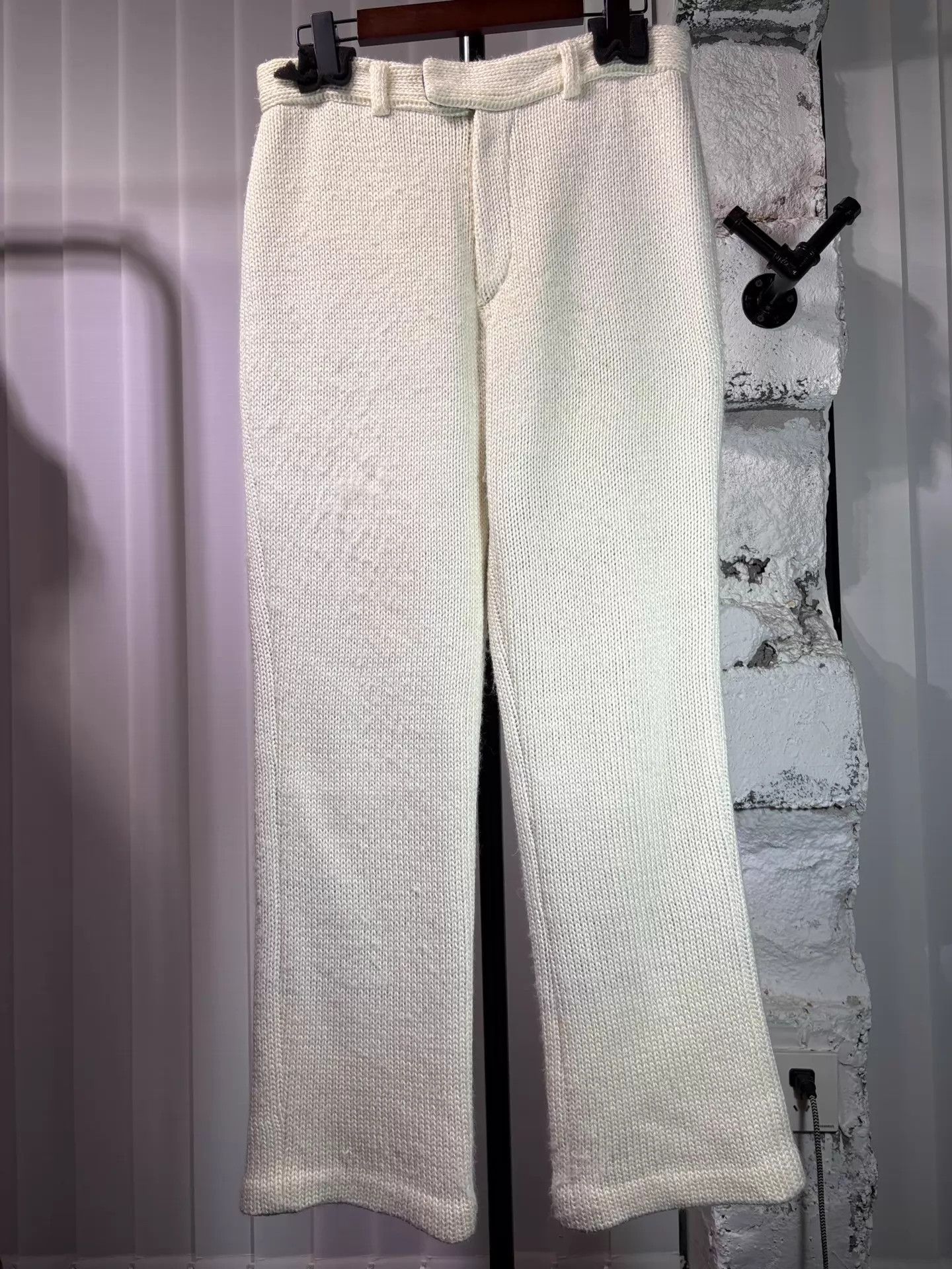 Jean Paul Gaultier JPG 90s Thick Knit Flared Pants Size 48 Size US 32 / EU 48 - 1 Thumbnail